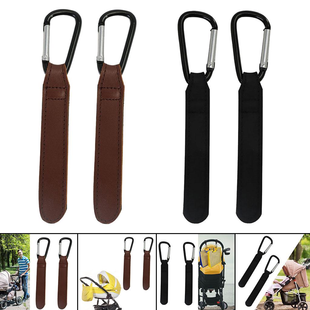 2 x Stroller Hooks Strap Hang Rotatable convenient for Buggy Mommy  black