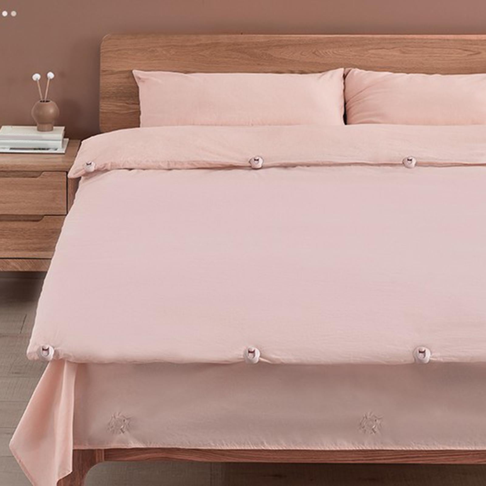 10 PCS Duvet Cover Clips Quilt Grippers Non-Slip Bed Sheet Fasteners Pink