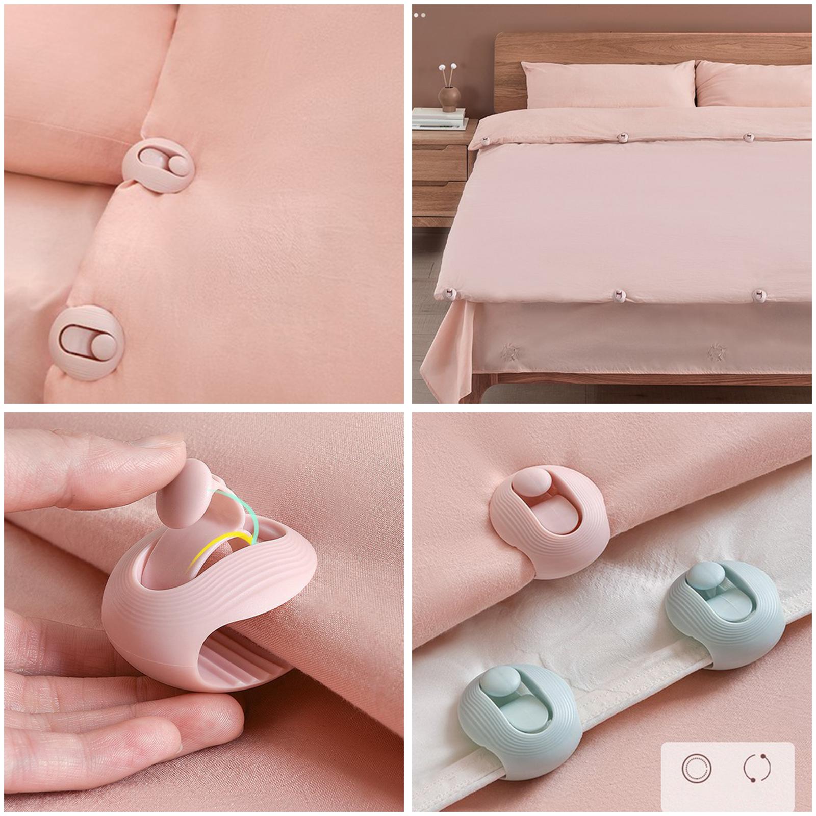 10 PCS Duvet Cover Clips Quilt Grippers Non-Slip Bed Sheet Fasteners Blue