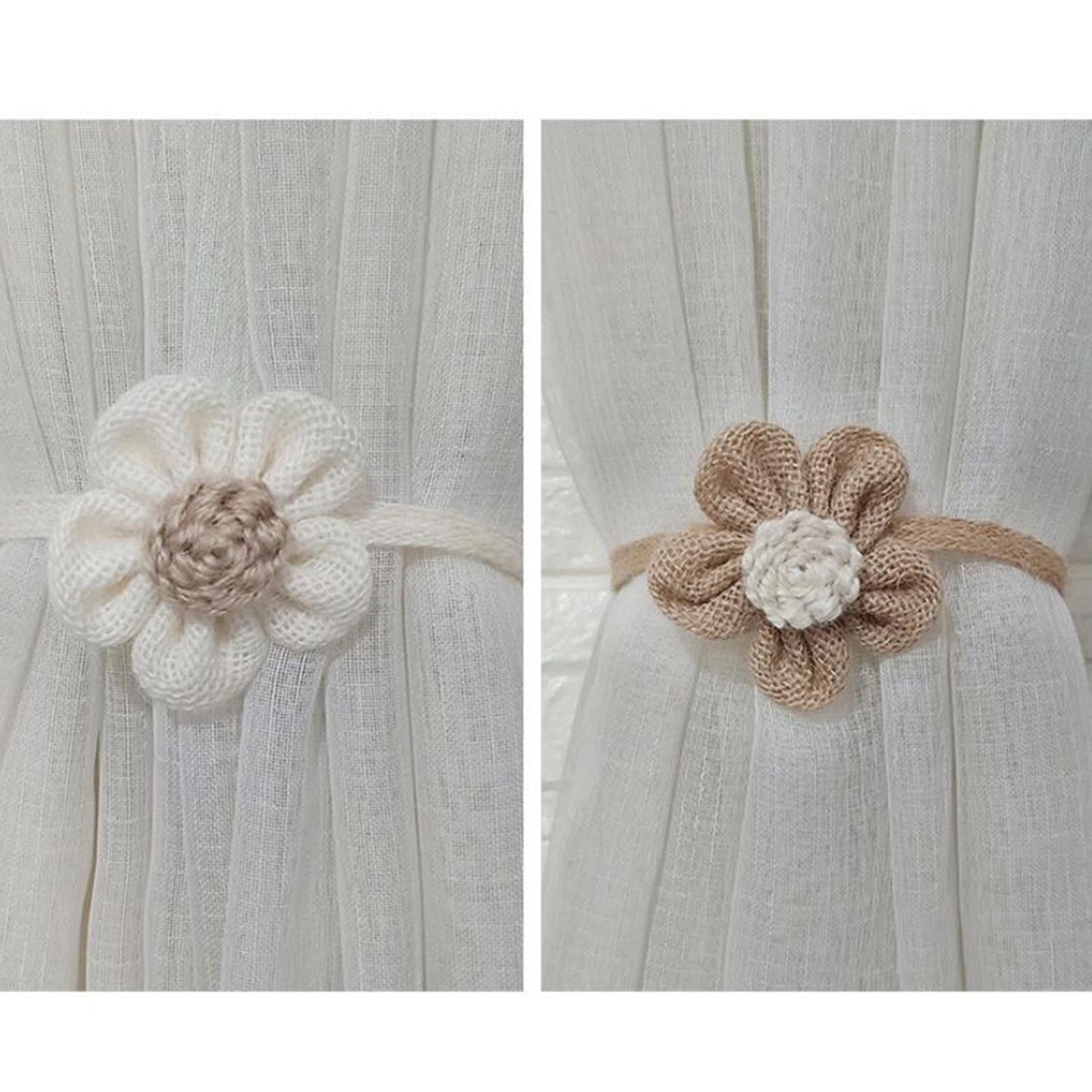 Household Rope Curtain Tiebacks Home Office Decoration for Living Room Linen and Beige