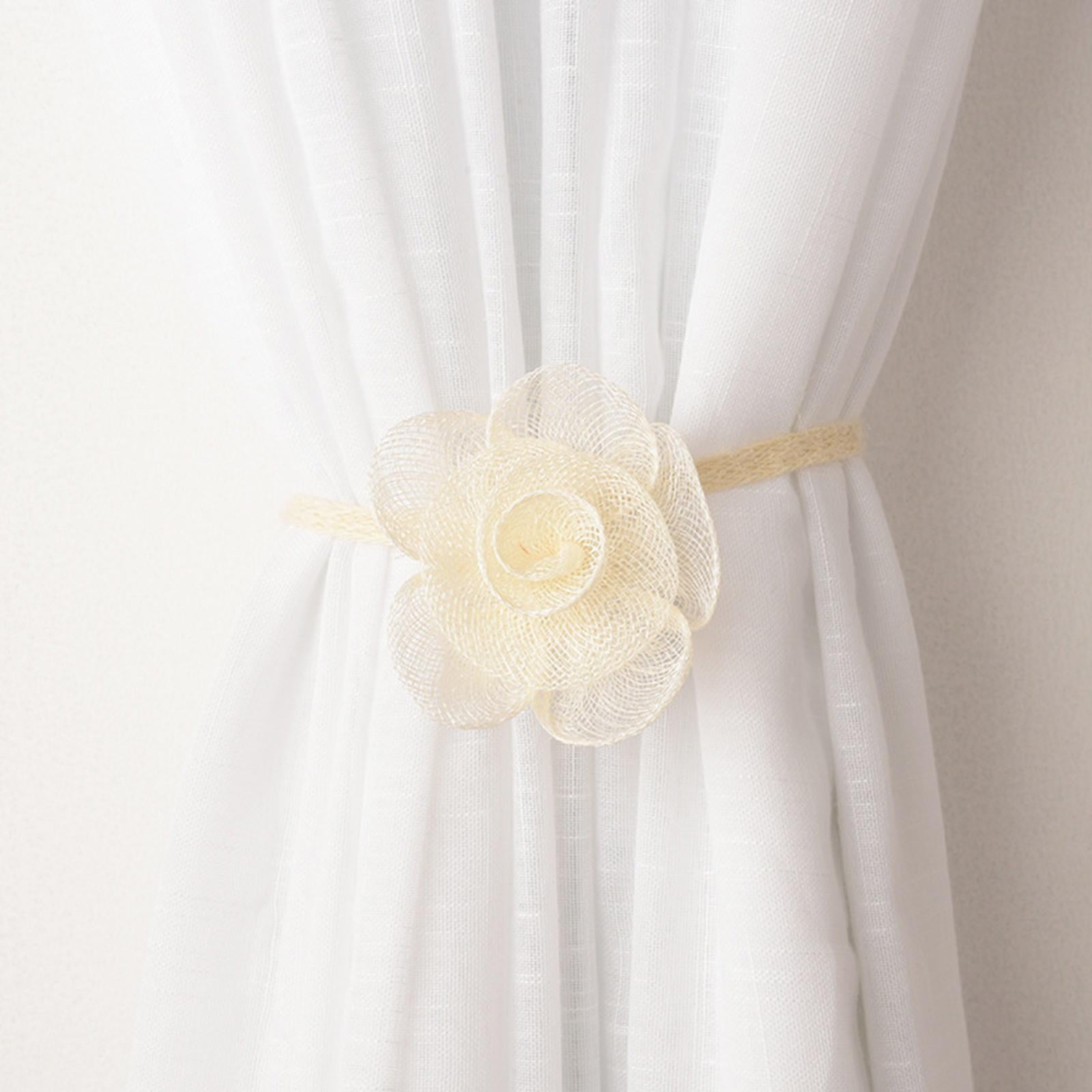 2 Pcs Household Rope Curtain Tiebacks Home Office Decoration for Living Room White