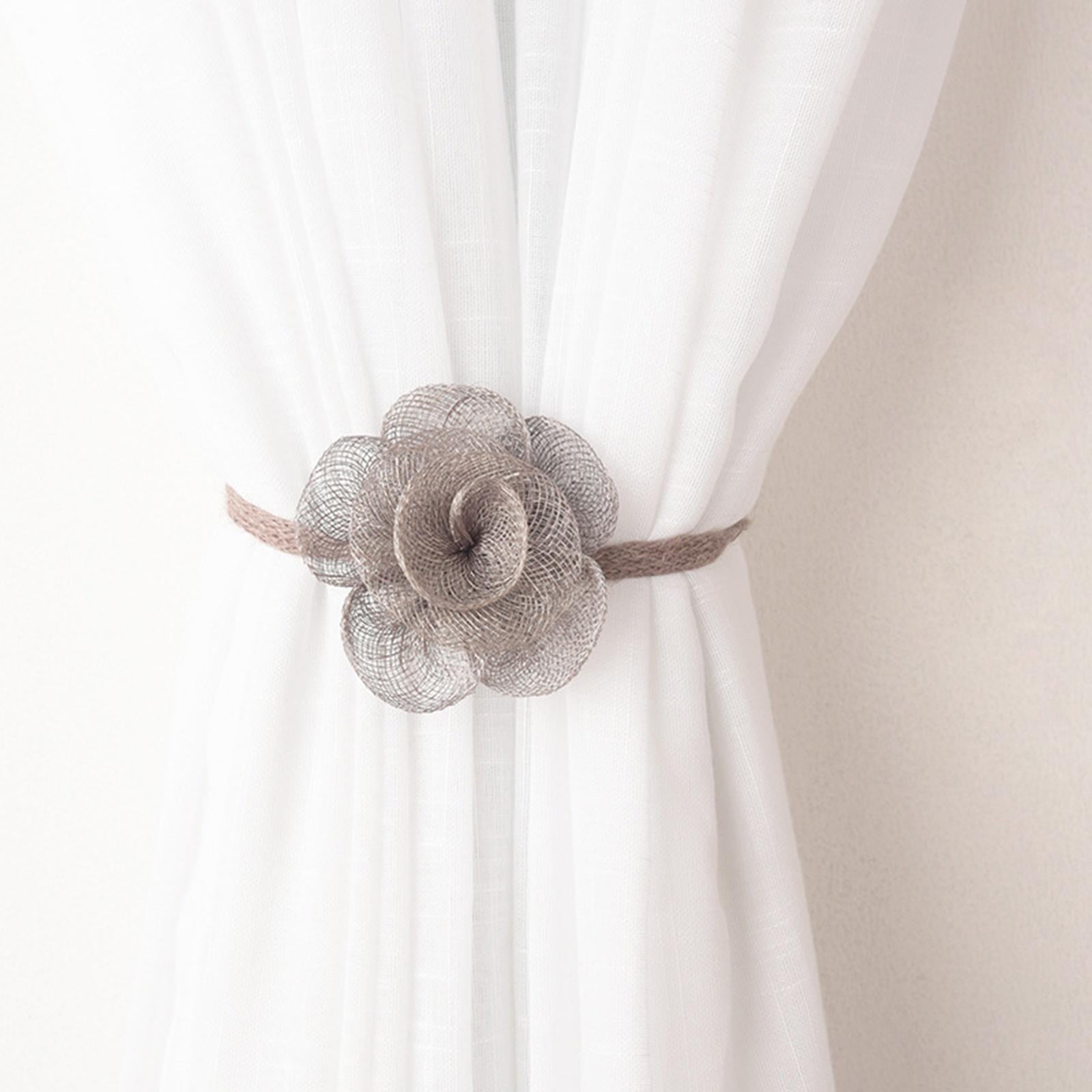 2 Pcs Household Rope Curtain Tiebacks Home Office Decoration for Living Room Light Gray