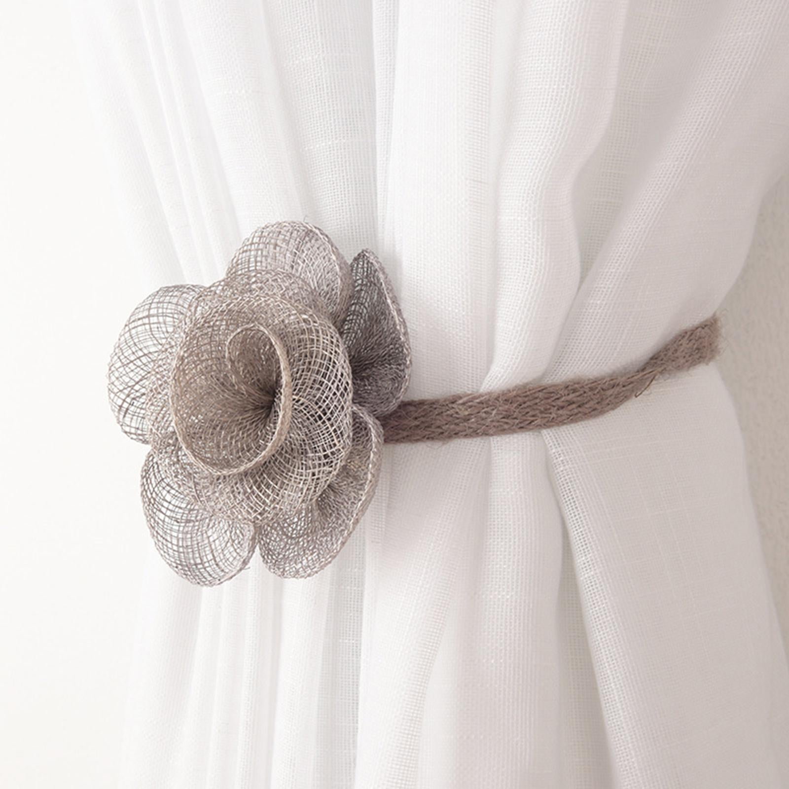 2 Pcs Household Rope Curtain Tiebacks Home Office Decoration for Living Room Light Gray