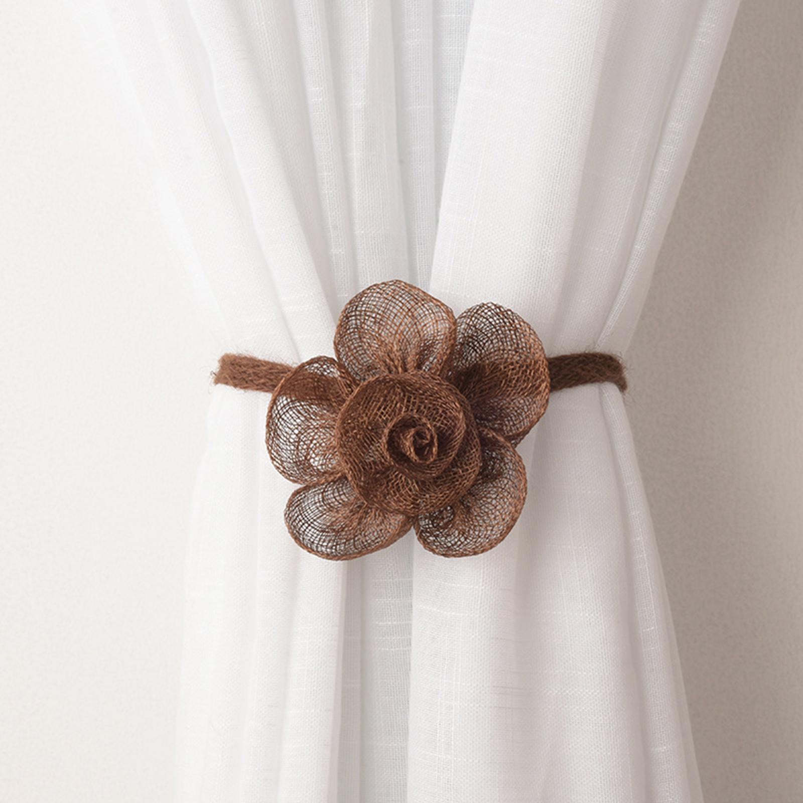 2 Pcs Household Rope Curtain Tiebacks Home Office Decoration for Living Room Dark Coffee
