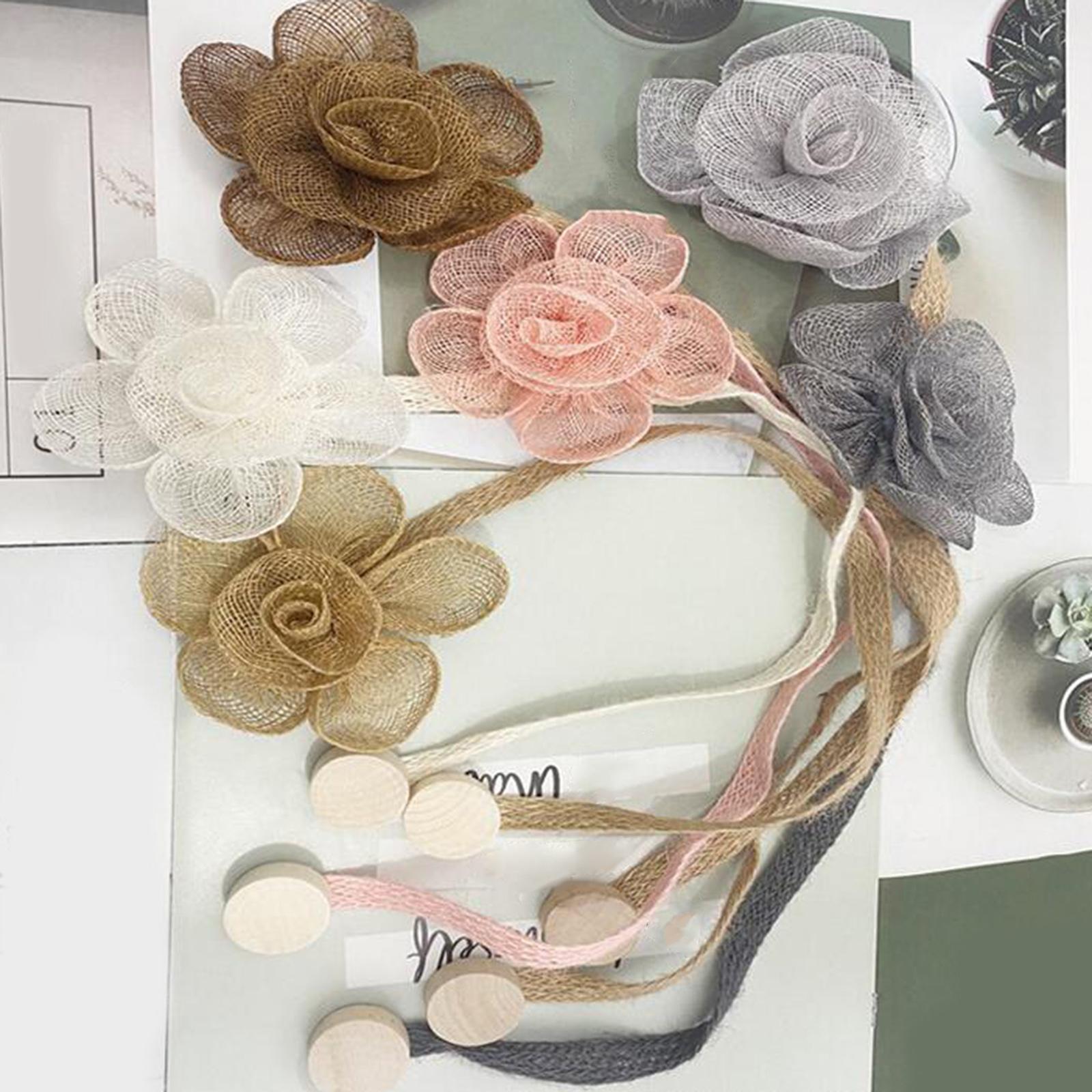 2 Pcs Household Rope Curtain Tiebacks Home Office Decoration for Living Room Dark Coffee