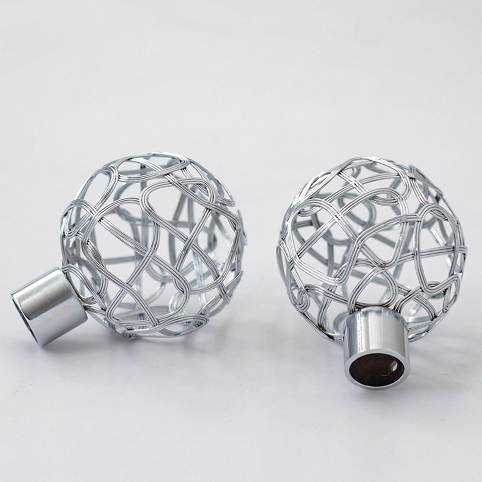 1Pair Window Curtain Rod Finials Office Pole Ends Ball for Dia 19.3mm Rod