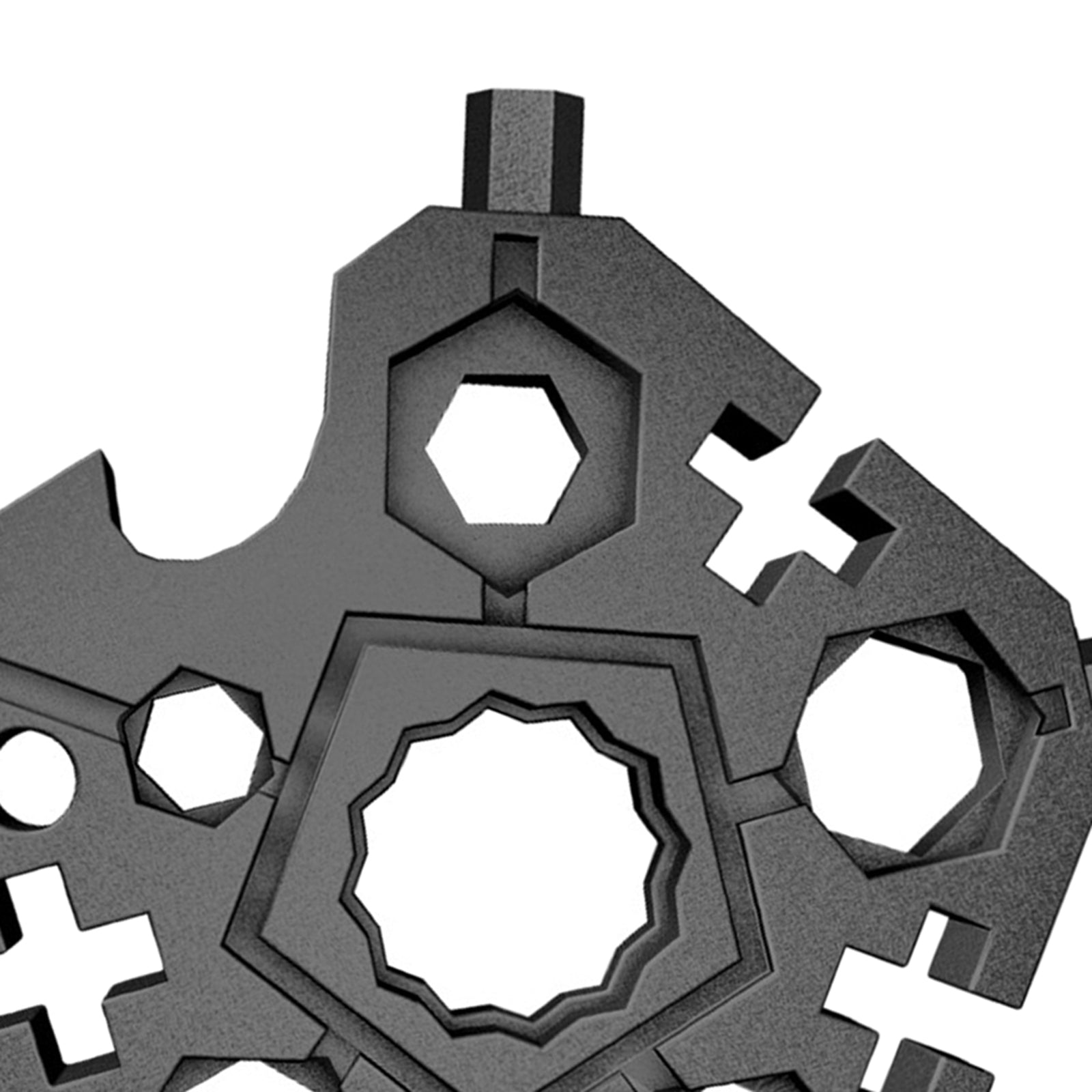Multifunctional Wrench Repair Tools Snowflake for Camping Men Gift Black