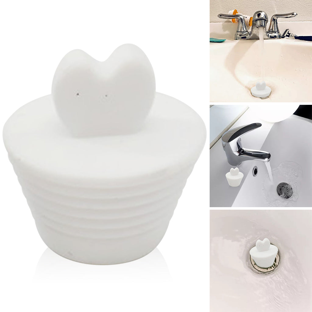 Silicone Bathtub Stopper Strainer Bathtub Plug Bath for Sink Bathroom Drains White