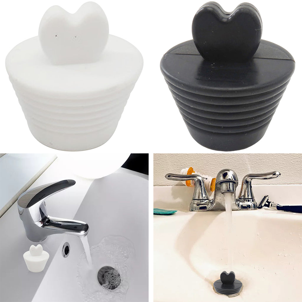 Silicone Bathtub Stopper Strainer Bathtub Plug Bath for Sink Bathroom Drains White