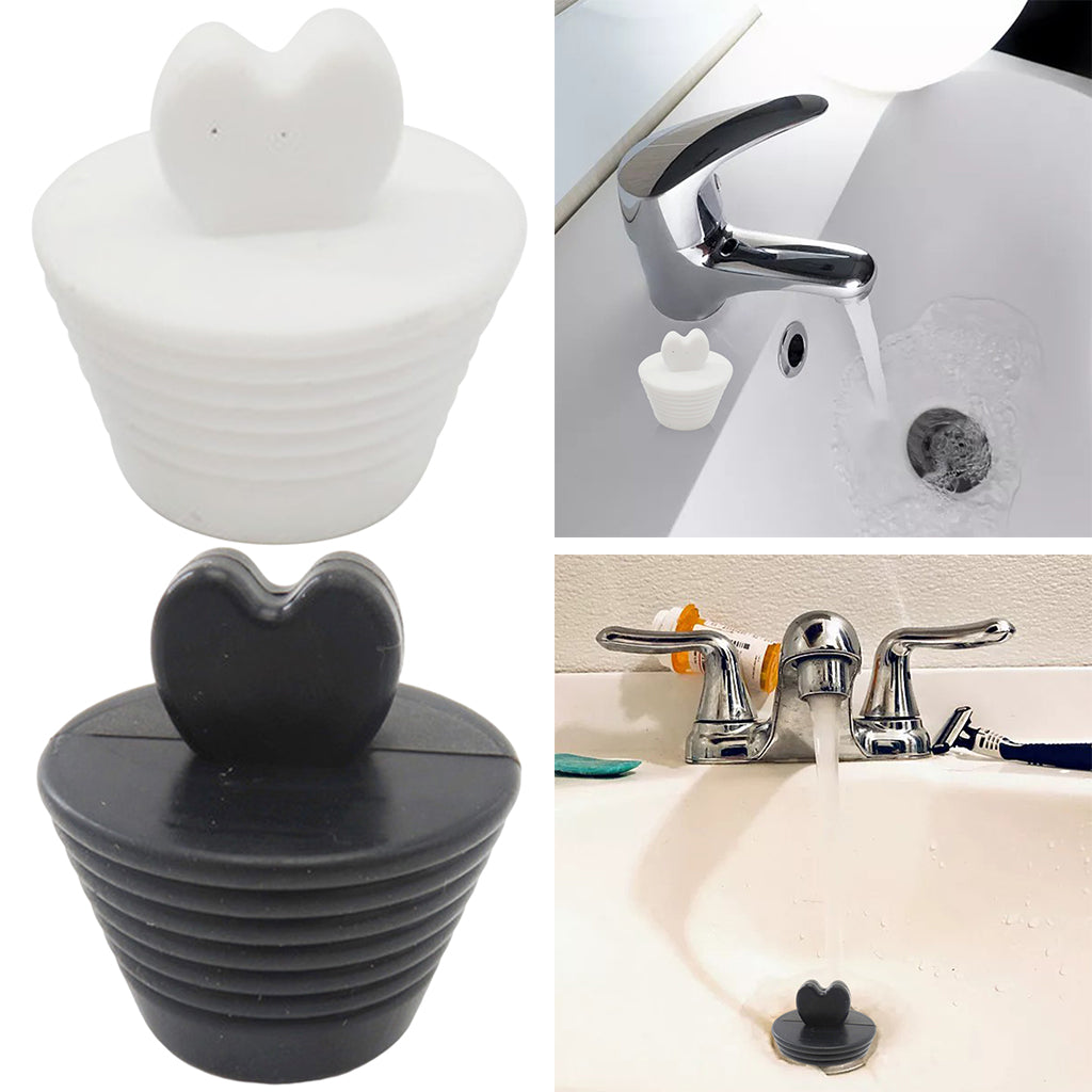 Silicone Bathtub Stopper Strainer Bathtub Plug Bath for Sink Bathroom Drains White