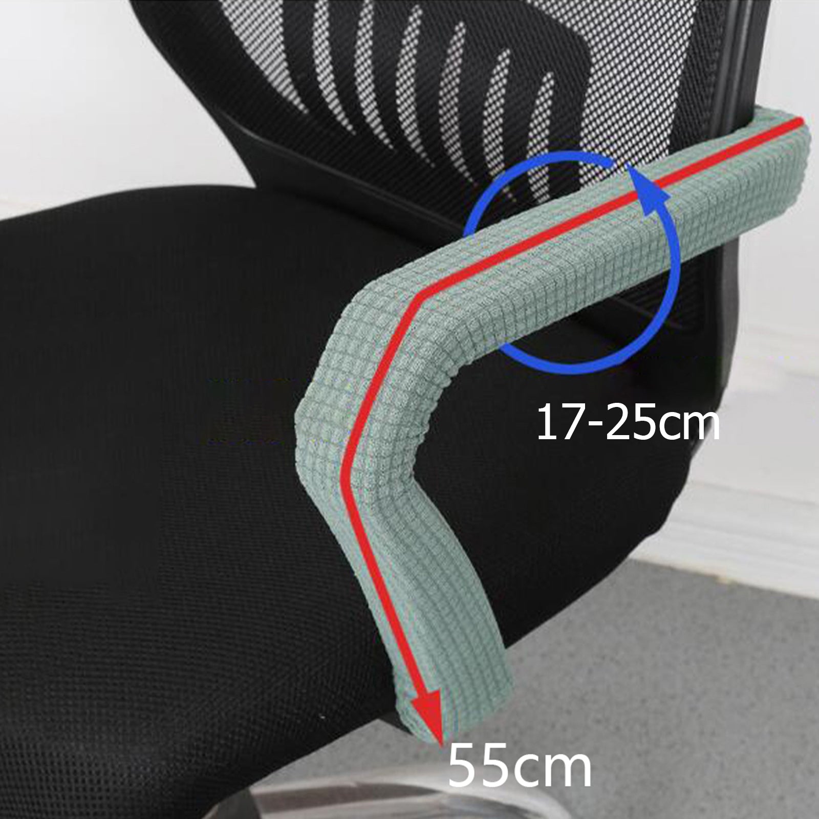 2x Armrest Covers Stretch Zipper Fashion for Computer Chair Coverarmchair green