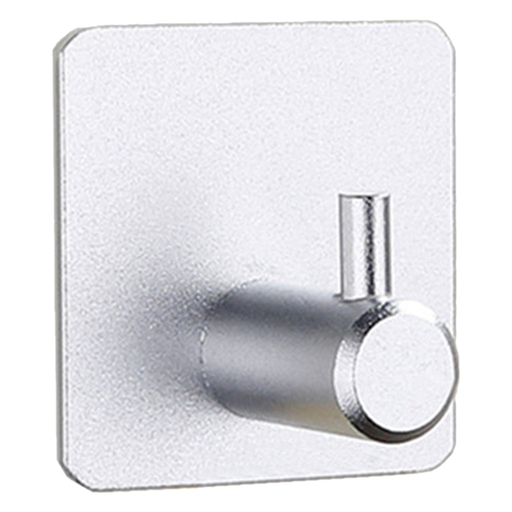 Matt Self-Adhesive Towel Hooks Punch Free Adhesive Hook Square for Bathrobe silver style 1