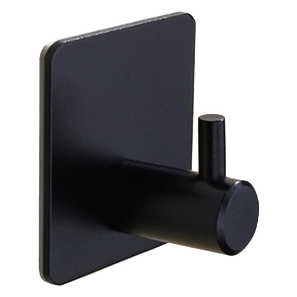 Matt Self-Adhesive Towel Hooks Punch Free Adhesive Hook Square for Bathrobe black style 1