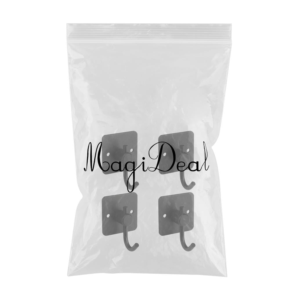 Matt Self-Adhesive Towel Hooks Punch Free Adhesive Hook Square for Bathrobe style 3