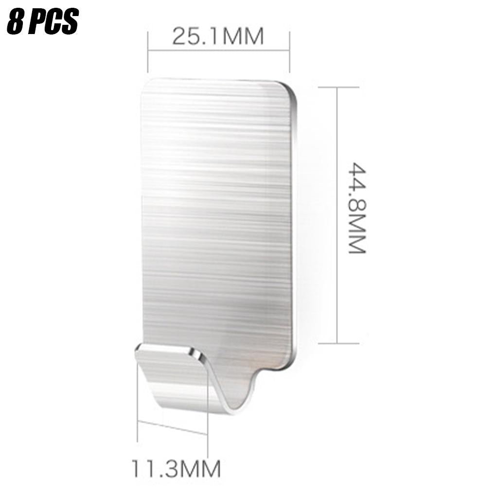Adhesive Hooks Wall Hangers Heavy Duty for Kitchen Office Bathroom 8 Pcs