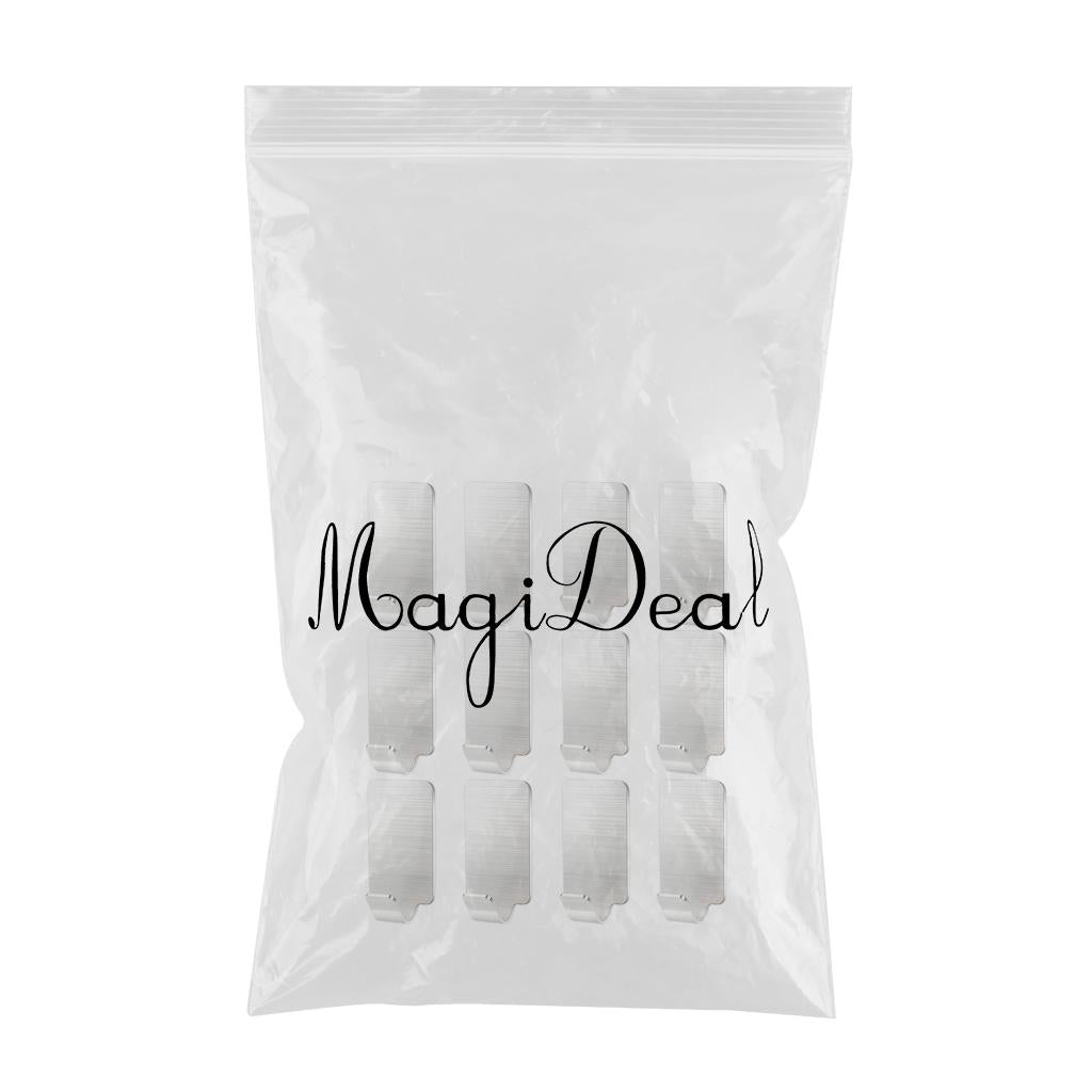 Adhesive Hooks Wall Hangers Heavy Duty for Kitchen Office Bathroom 12 Pcs