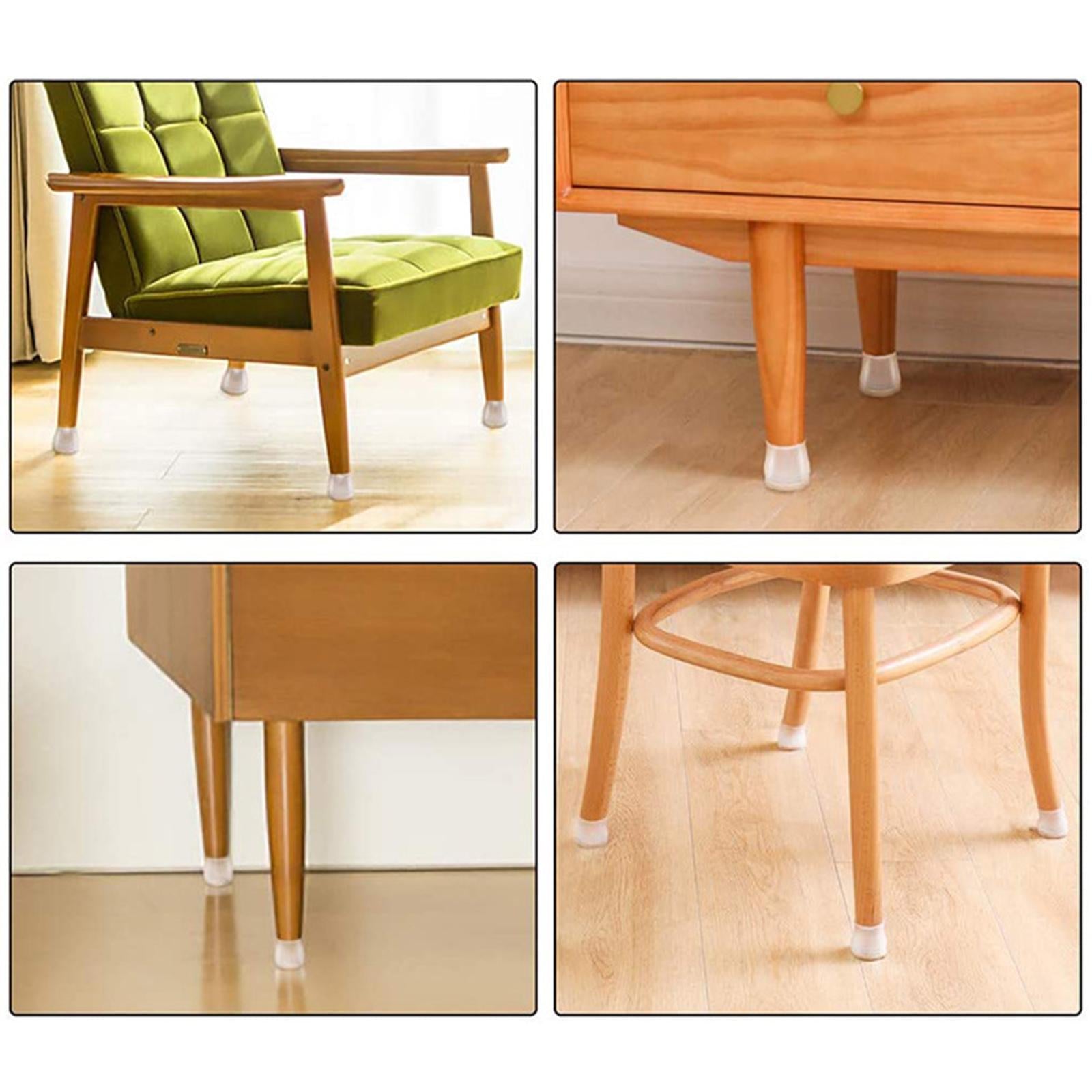 20Pack Silicone Slider Chair Leg Protector Hardwood Floors, Fits All Shape W Big Round