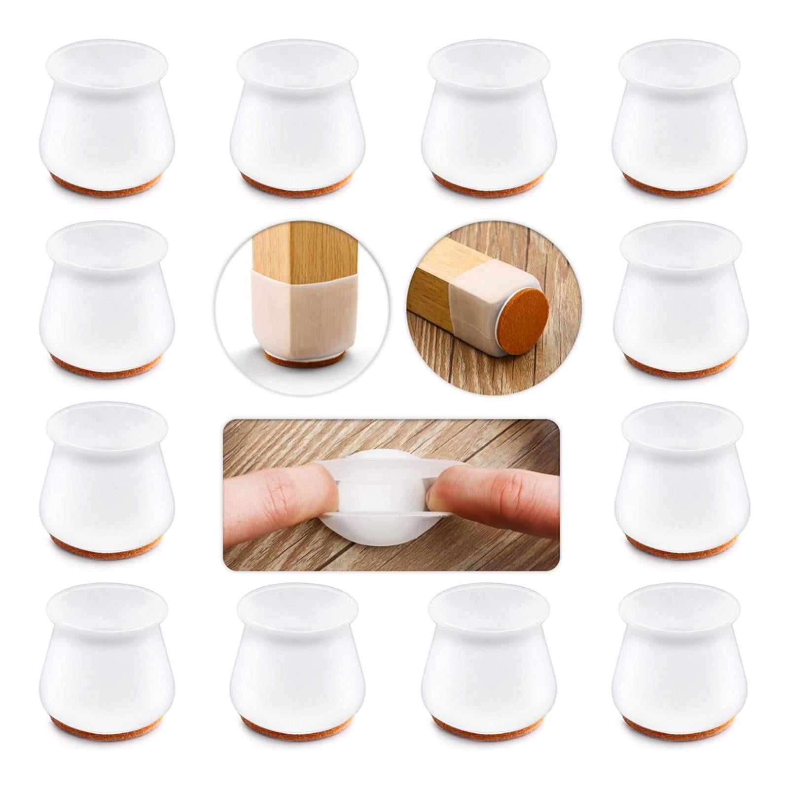 20Pack Silicone Slider Chair Leg Protector Hardwood Floors, Fits All Shape W Small Round