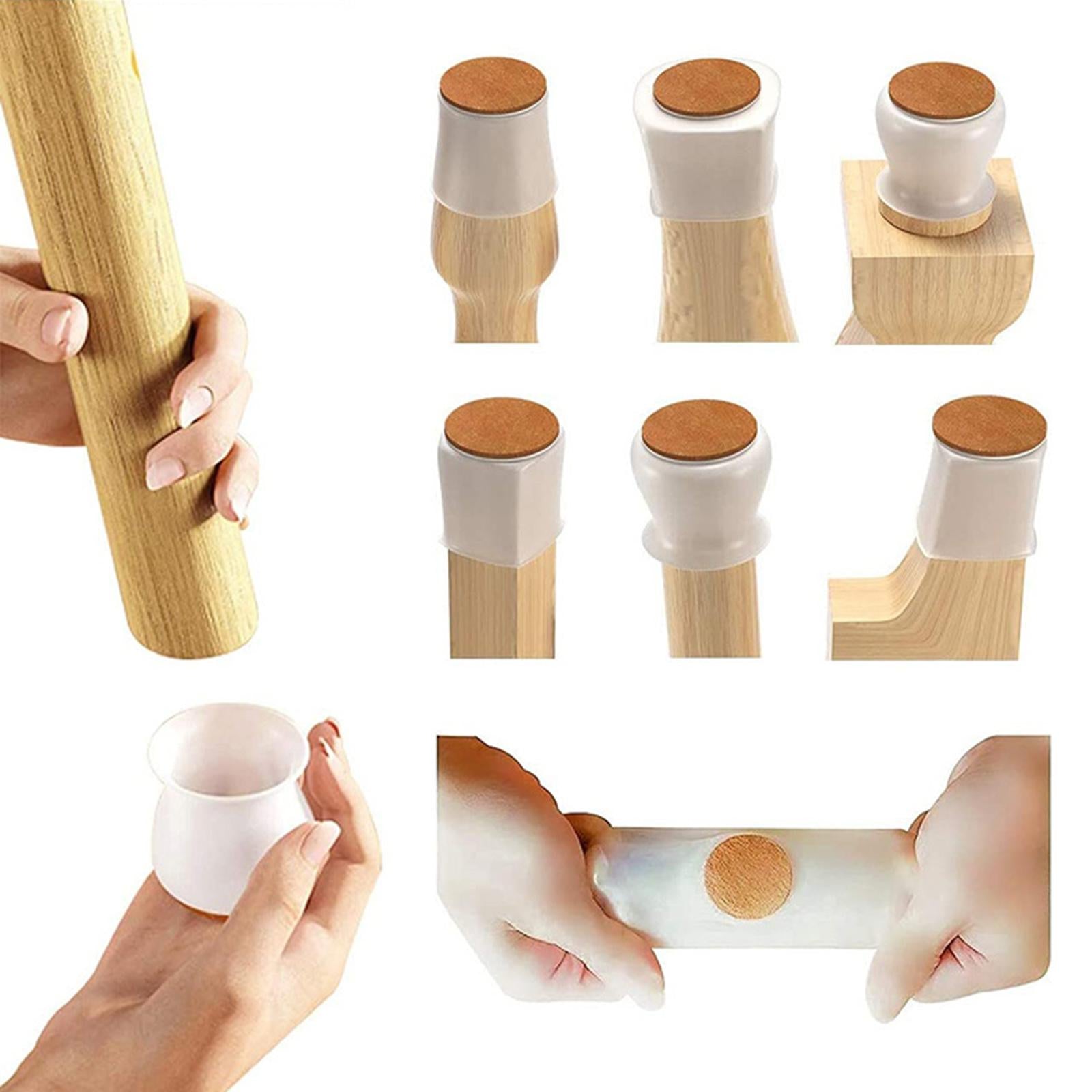 20Pack Silicone Slider Chair Leg Protector Hardwood Floors, Fits All Shape W Small Round