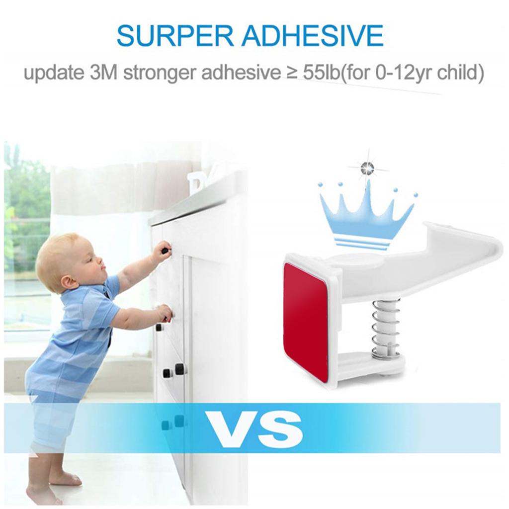 Invisible Child Safe Cabinet Locks Drawers Highly Secure Protection White