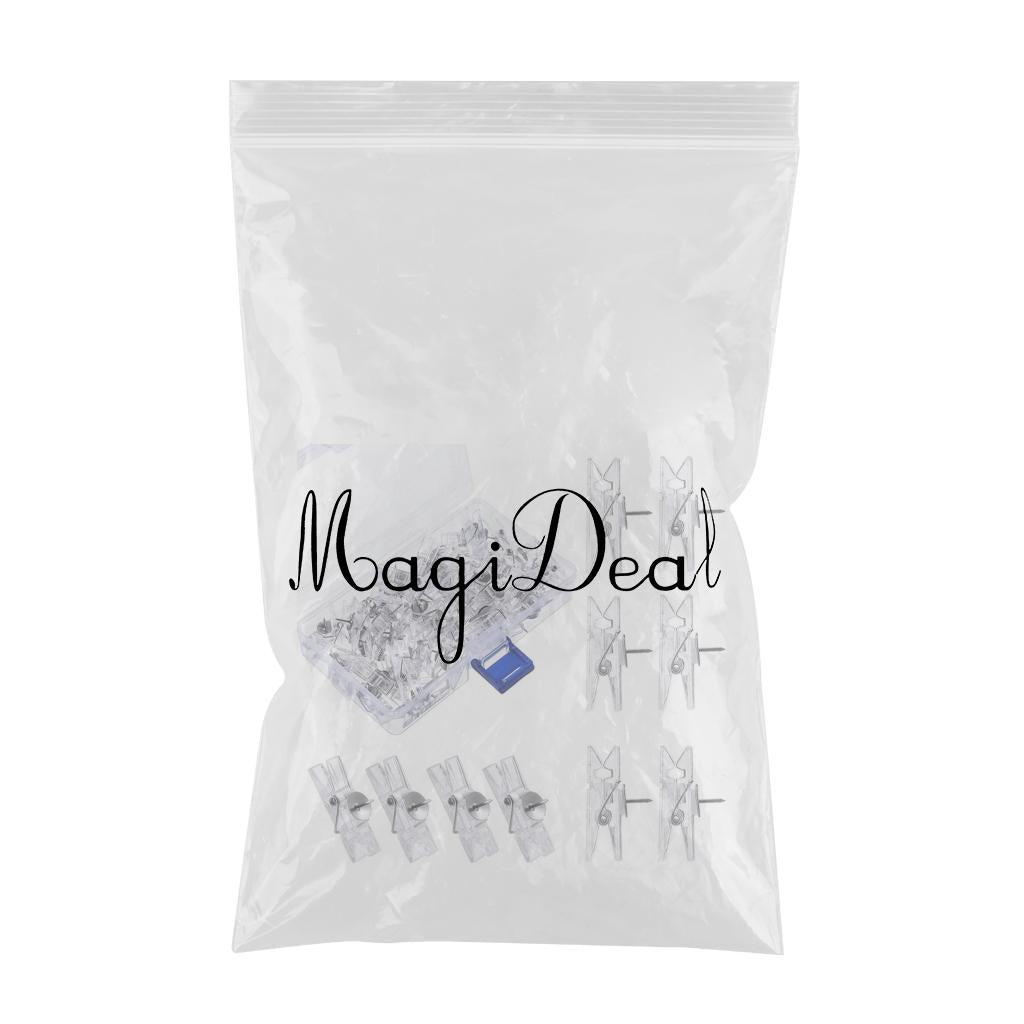 50-Pack Plastic Thumb Tacks Clips with Pushpins Multiple Functions Clear