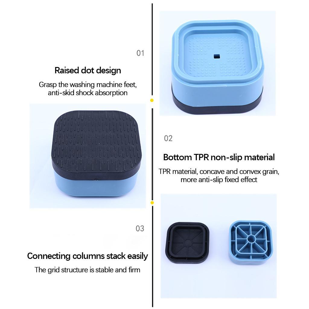 Universal Anti Vibration Pads Square for Washing Machine Protects Pedestals