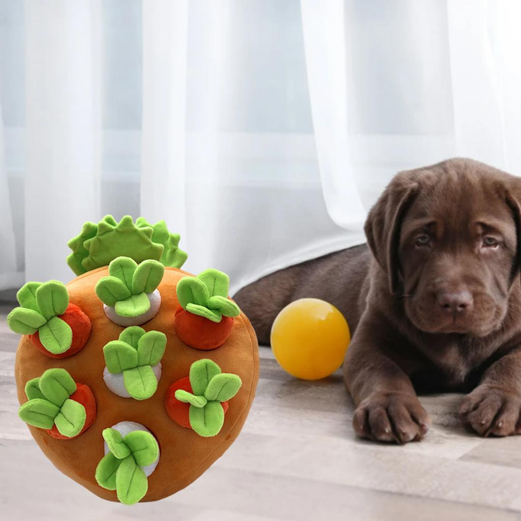 Creative Dog Vegetable Plush Toy Pull The Fruit Stuffed Toy for Dogs Cats Orange