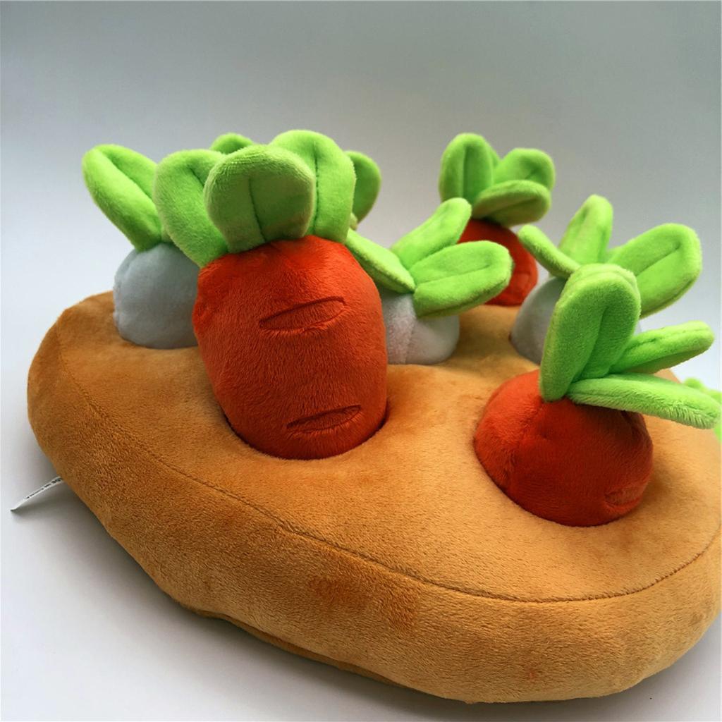 Creative Dog Vegetable Plush Toy Pull The Fruit Stuffed Toy for Dogs Cats Orange