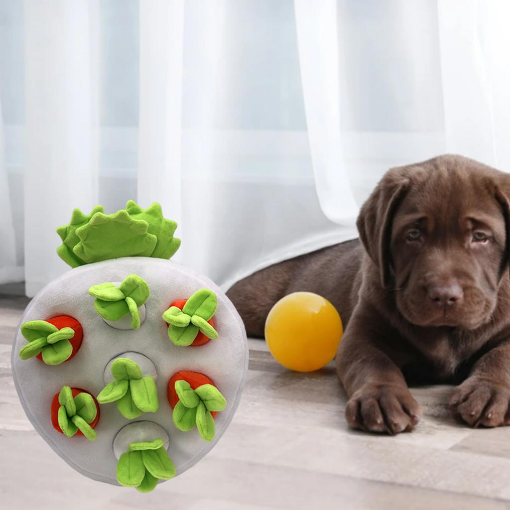 Creative Dog Vegetable Plush Toy Pull The Fruit Stuffed Toy for Dogs Cats White
