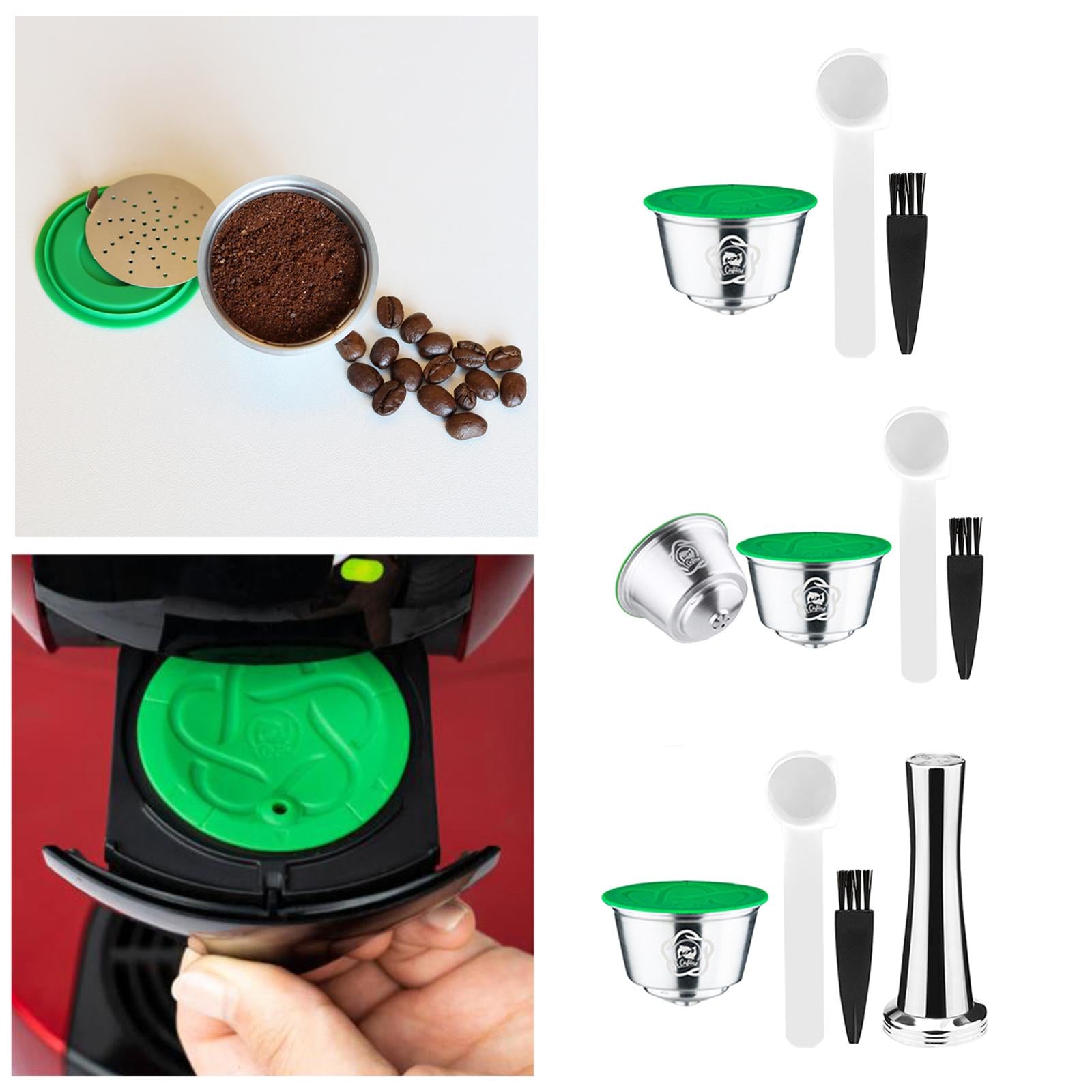 Espresso Coffee Pod Capsules Cup with Brush Spoon Set for Gusto 9776 Edg466 with Brush Spoon