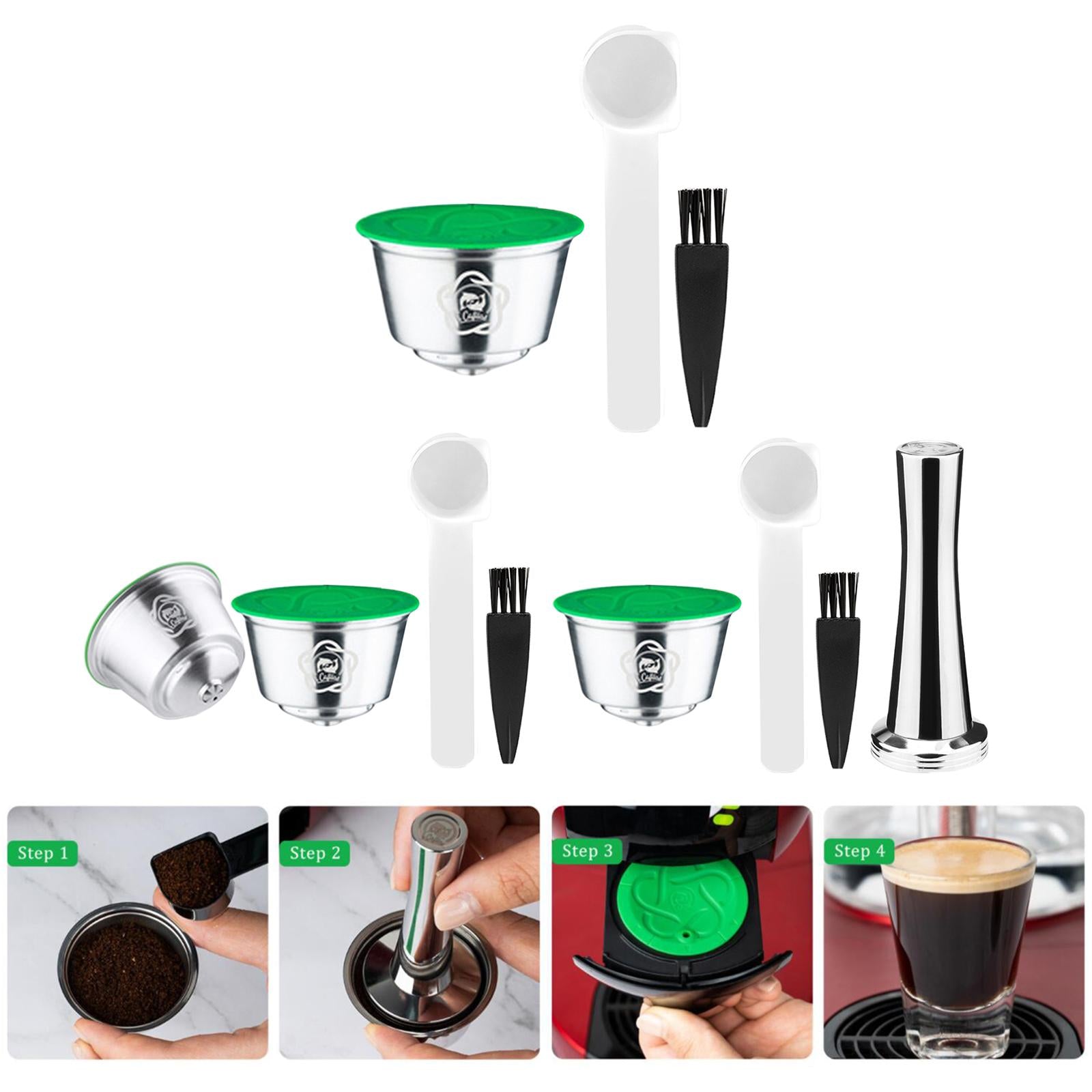 Espresso Coffee Pod Capsules Cup with Brush Spoon Set for Gusto 9776 Edg466 with Brush Spoon