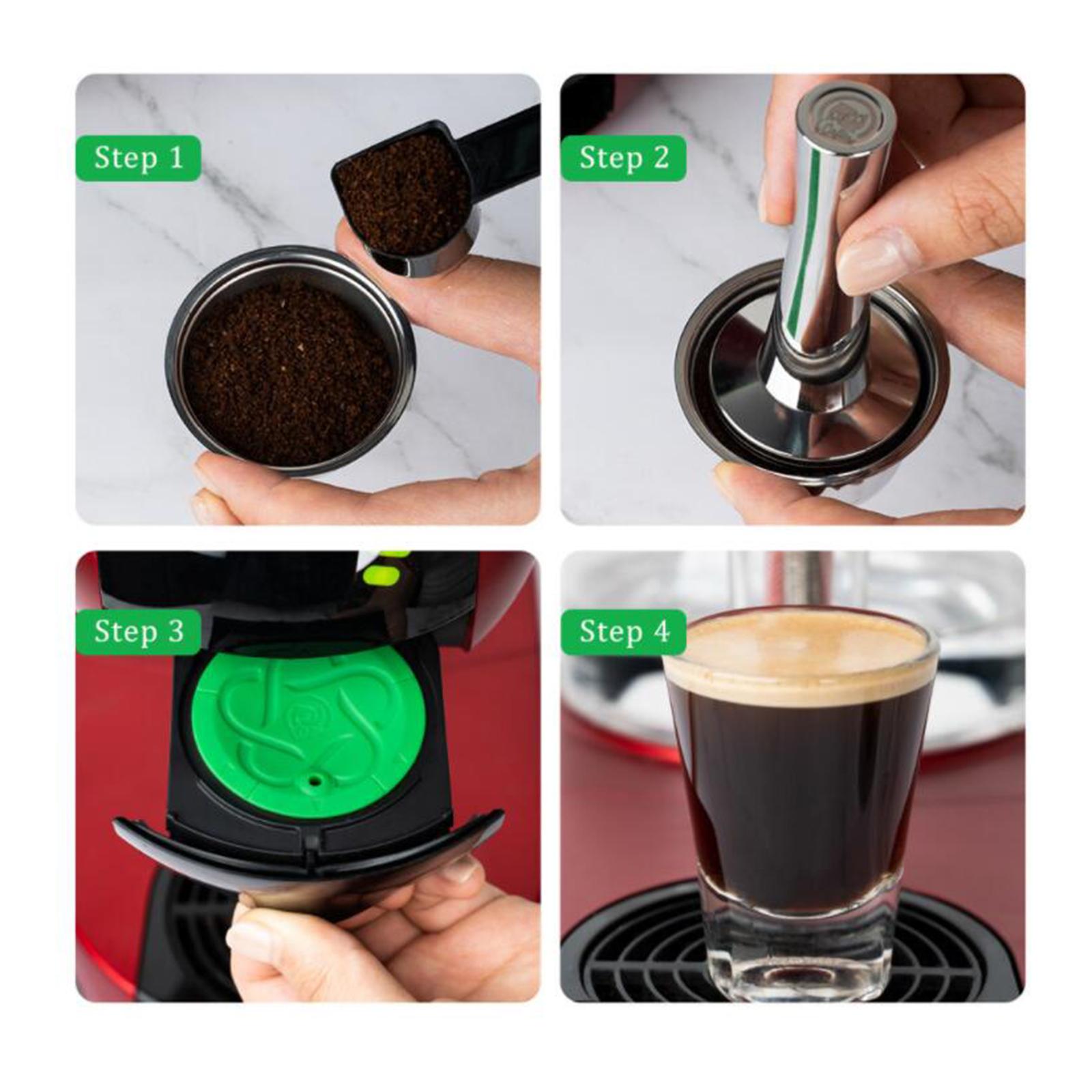 Espresso Coffee Pod Capsules Cup with Brush Spoon Set for Gusto 9776 Edg466 2 Pod Spoon Brush