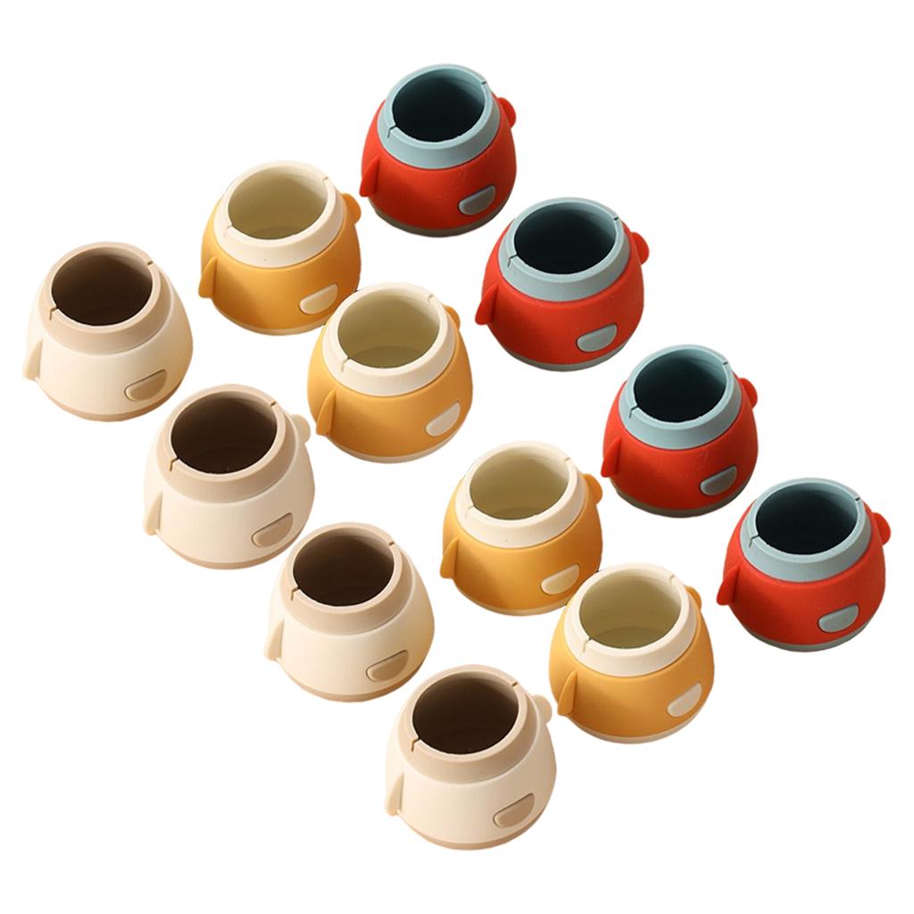 12Pcs Silicone Chair Leg Caps Set No Noise Non-Slip Protective Sleeve Covers