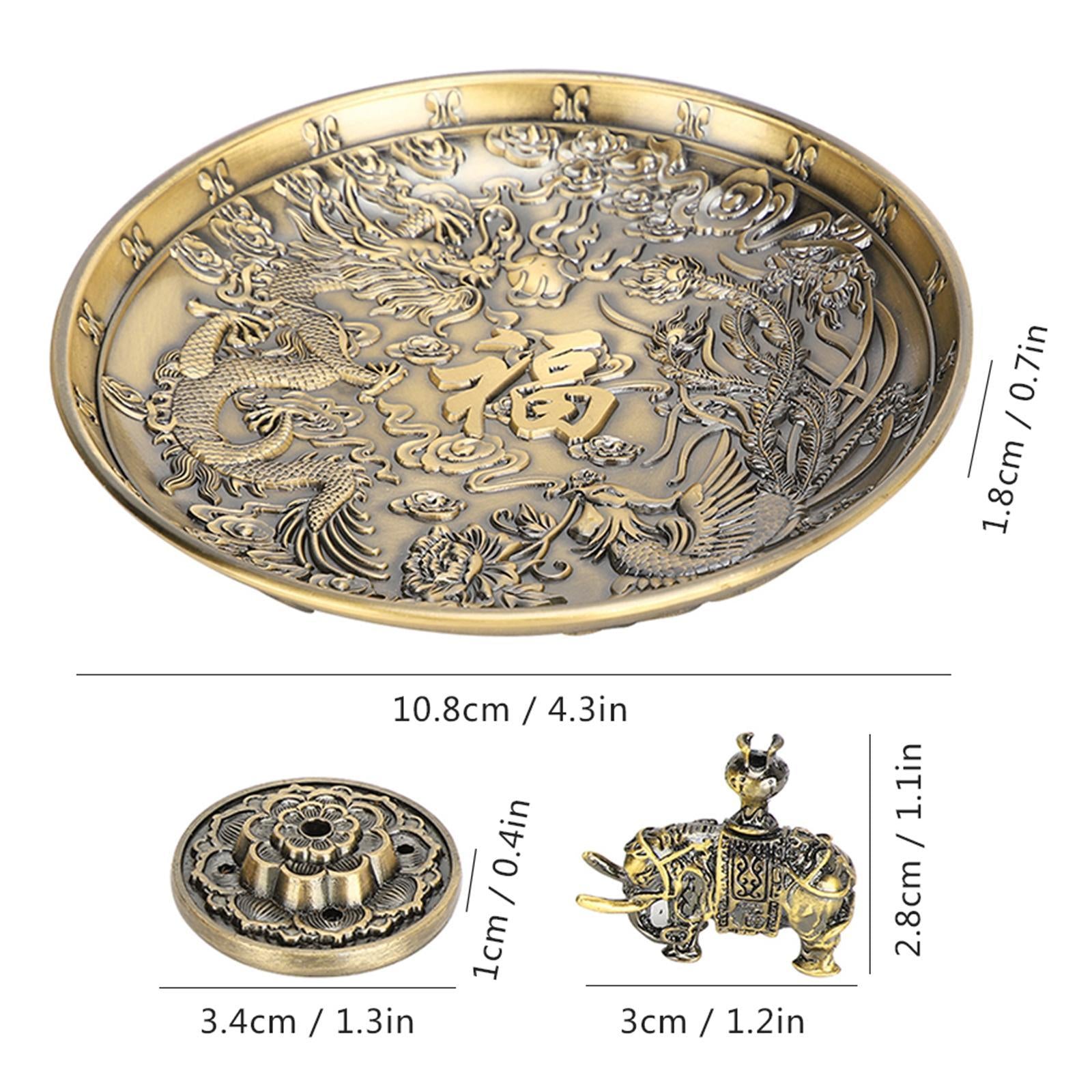 5 Hole Copper Incense Stick Holder Durable Ash Catcher Tray Yoga Room Bronze