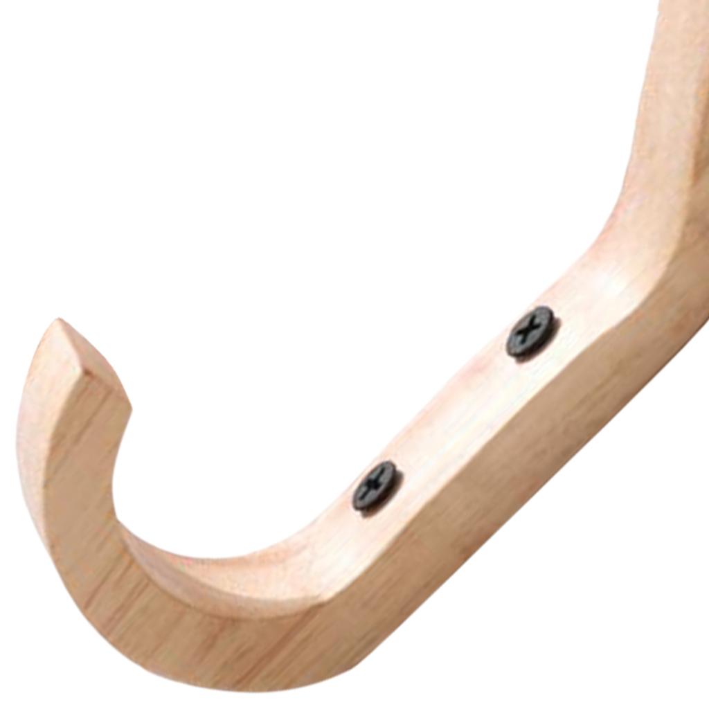 4Pcs Wall Hooks Hanger Wall Mounted Natural Wood for Living Room Hanging