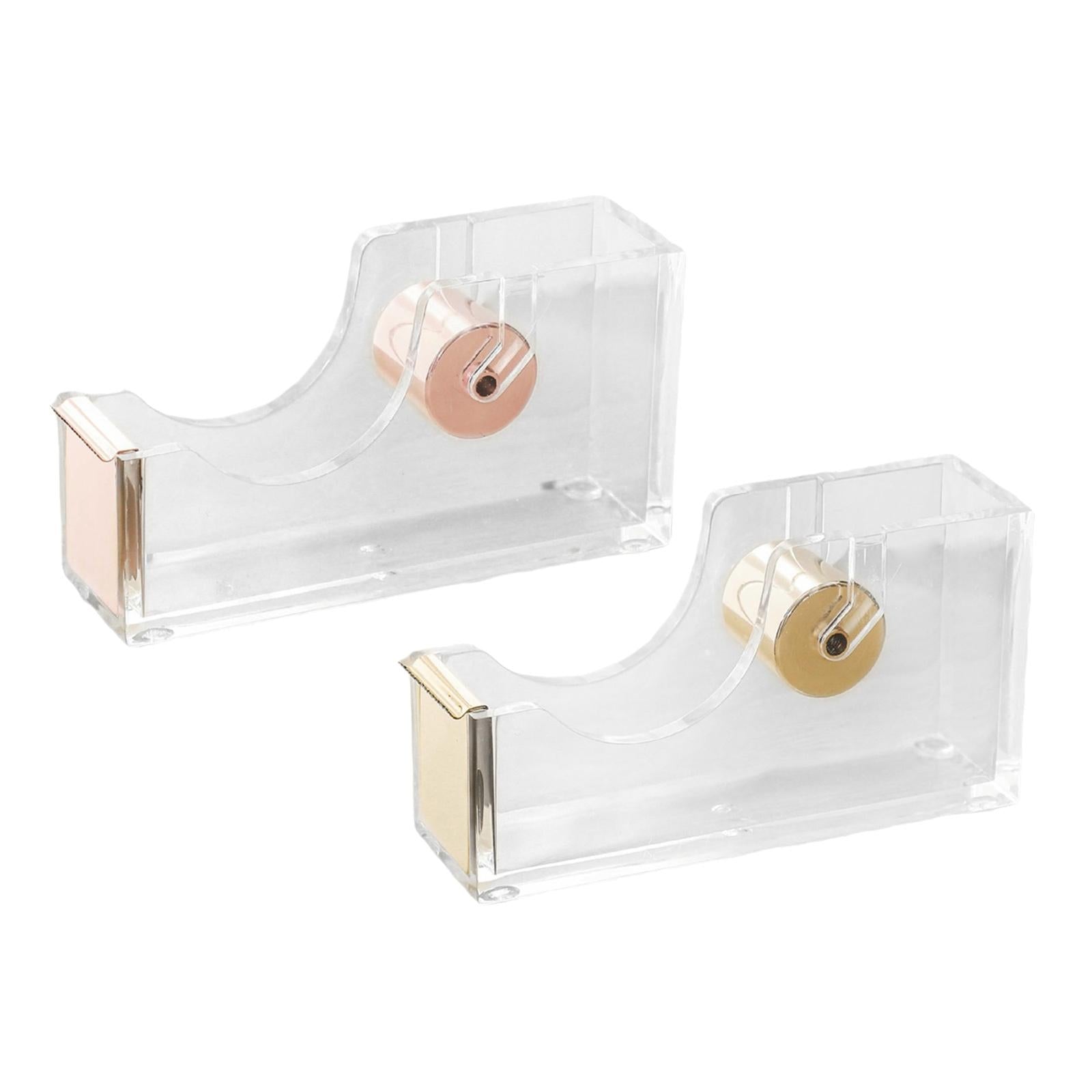 Tape Dispenser Acrylic Stationery Available Adhesive Organization for School Rose Gold