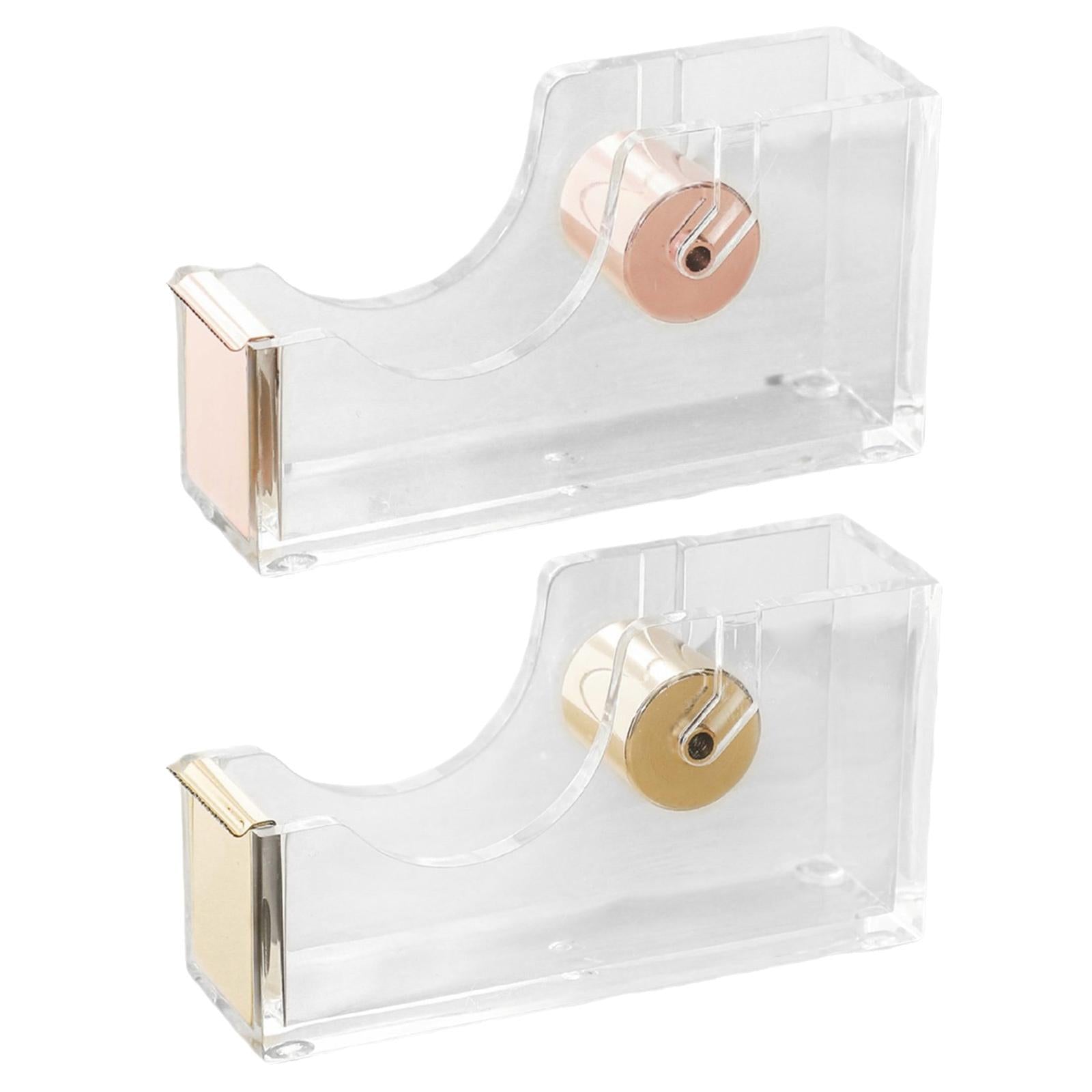 Tape Dispenser Acrylic Stationery Available Adhesive Organization for School Rose Gold