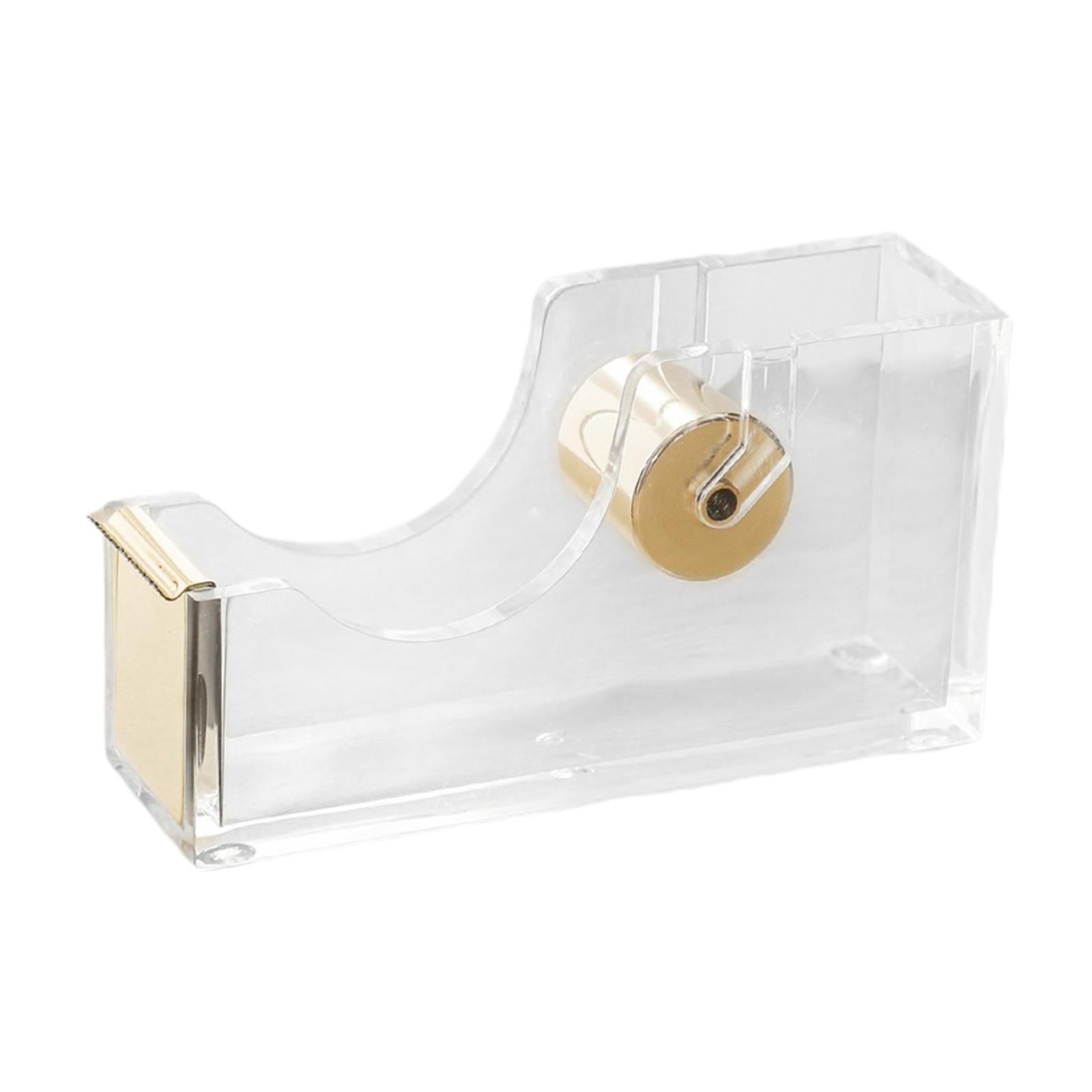 Tape Dispenser Acrylic Stationery Available Adhesive Organization for School Golden