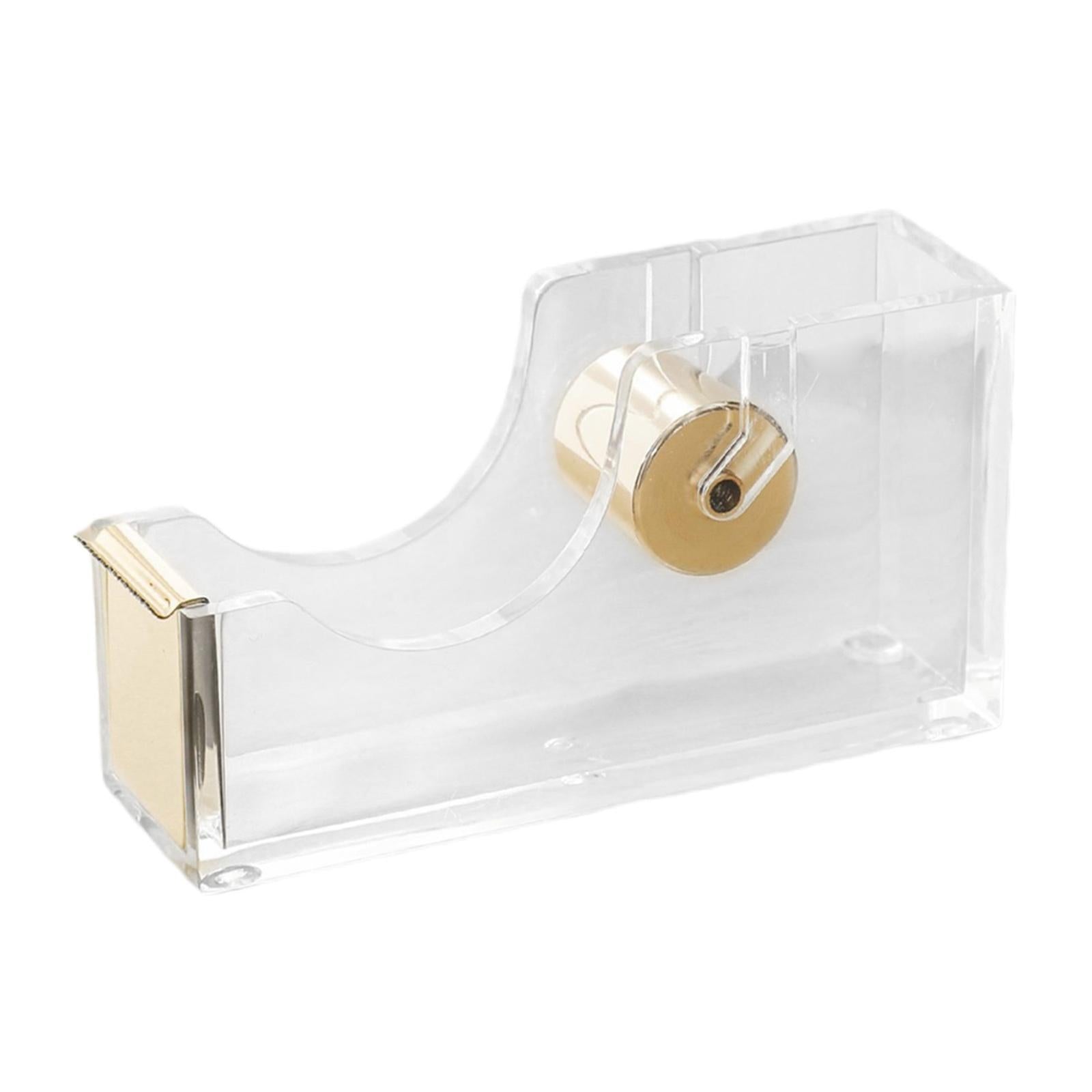 Tape Dispenser Acrylic Stationery Available Adhesive Organization for School Golden