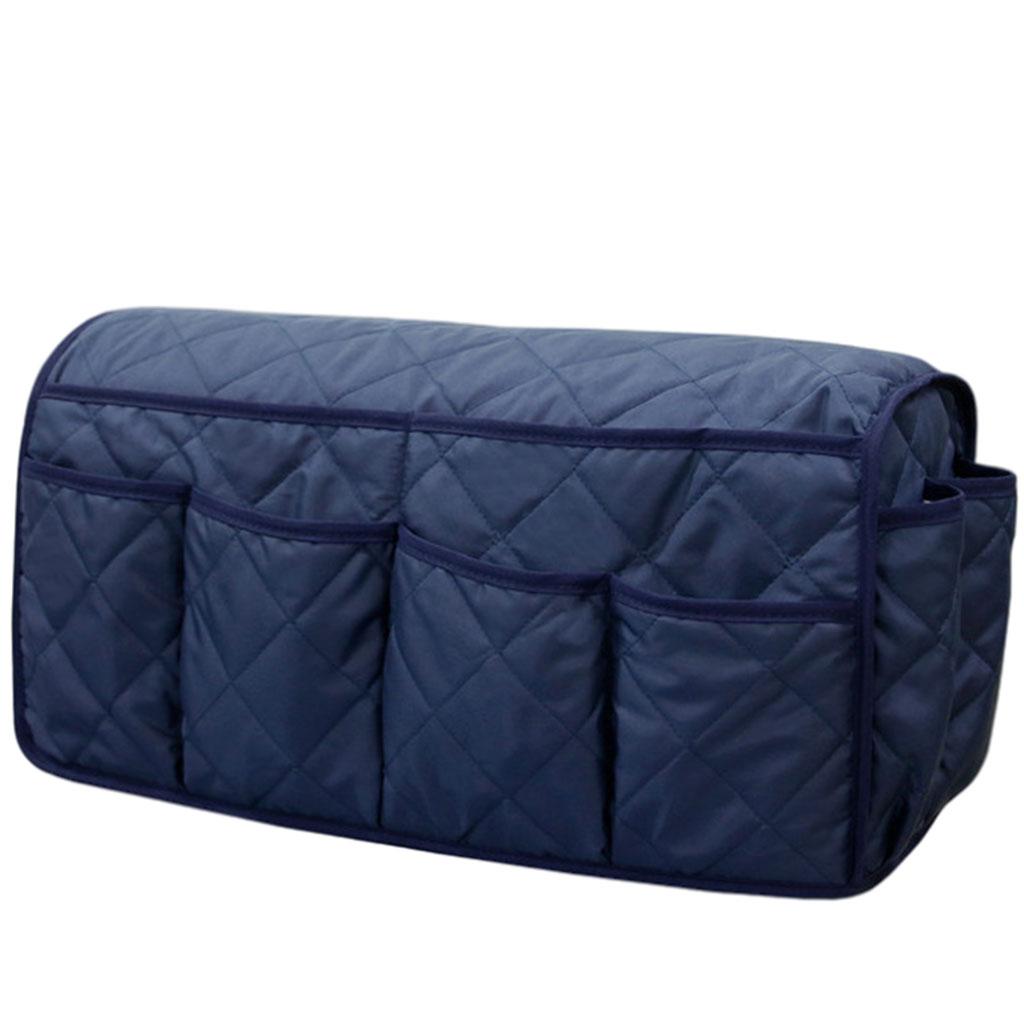 14 Pockets Sofa Armrest Organizer Hanging Storage Bag for Magazine DVD Phone Navy