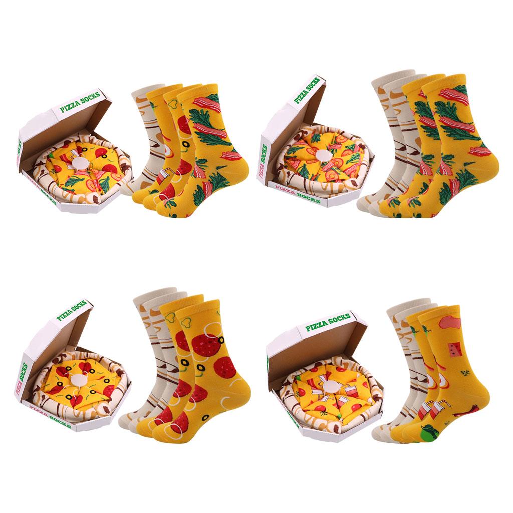Cartoon Pizza Socks Box Costume Accessories for Girls Boys Dad Ladies Couple A