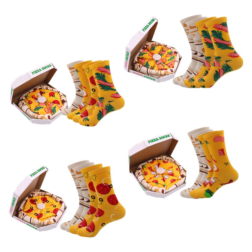 Cartoon Pizza Socks Box Costume Accessories for Girls Boys Dad Ladies Couple A