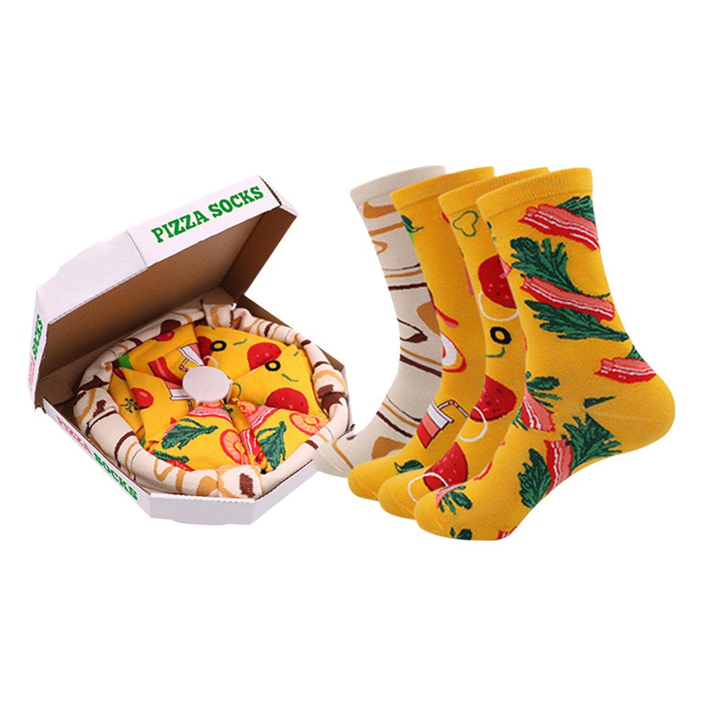 Cartoon Pizza Socks Box Costume Accessories for Girls Boys Dad Ladies Couple A