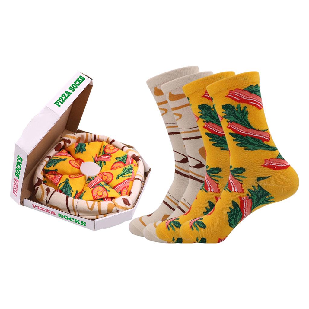 Cartoon Pizza Socks Box Costume Accessories for Girls Boys Dad Ladies Couple B