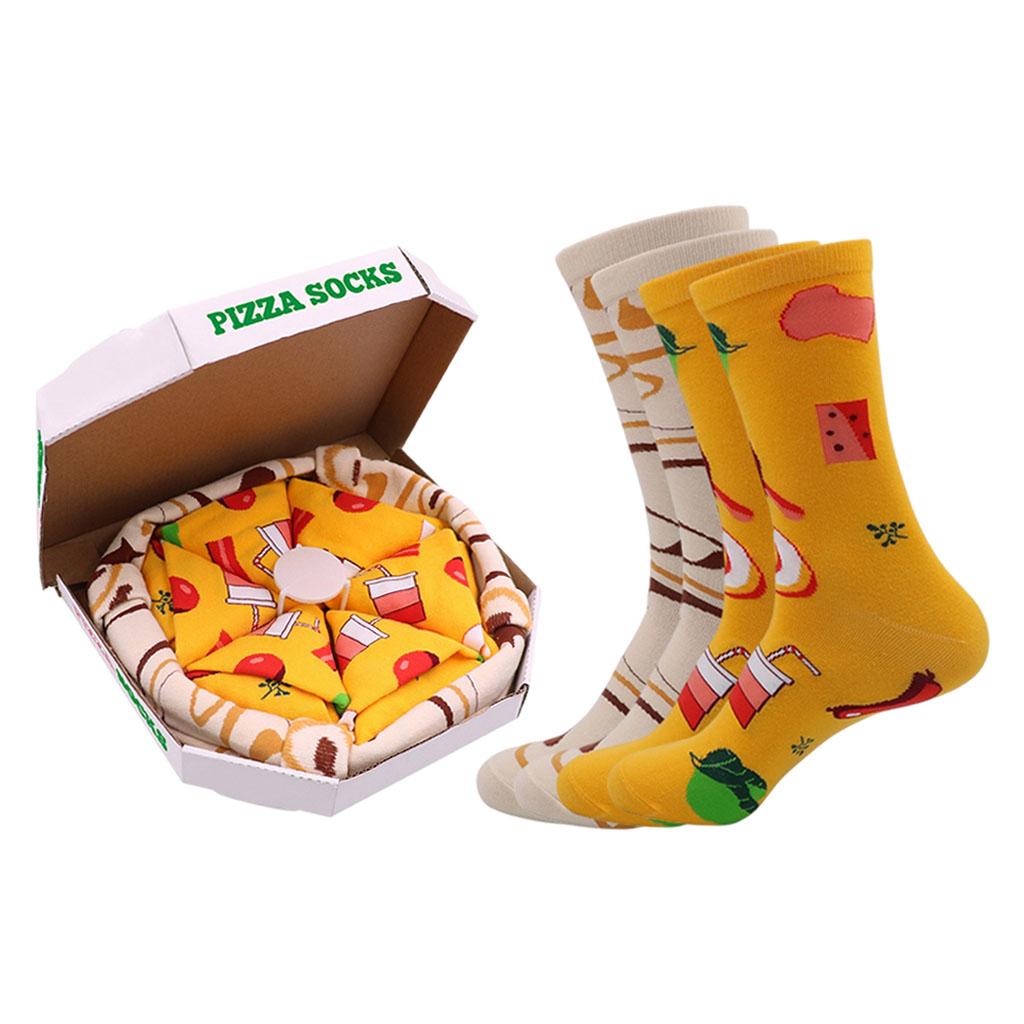Cartoon Pizza Socks Box Costume Accessories for Girls Boys Dad Ladies Couple D