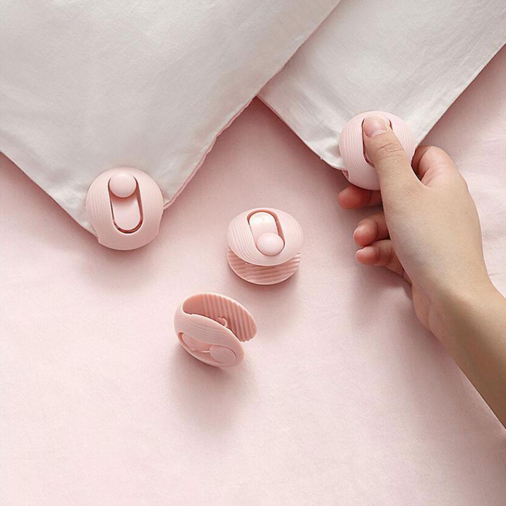 Bed Cover Grippers Fasteners Clips Slip-Resistant for Winter Quilts Clothes pink