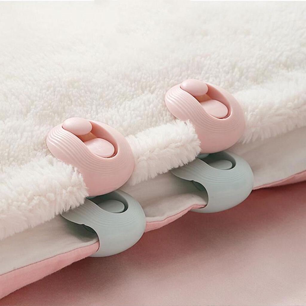 Bed Cover Grippers Fasteners Clips Slip-Resistant for Winter Quilts Clothes pink