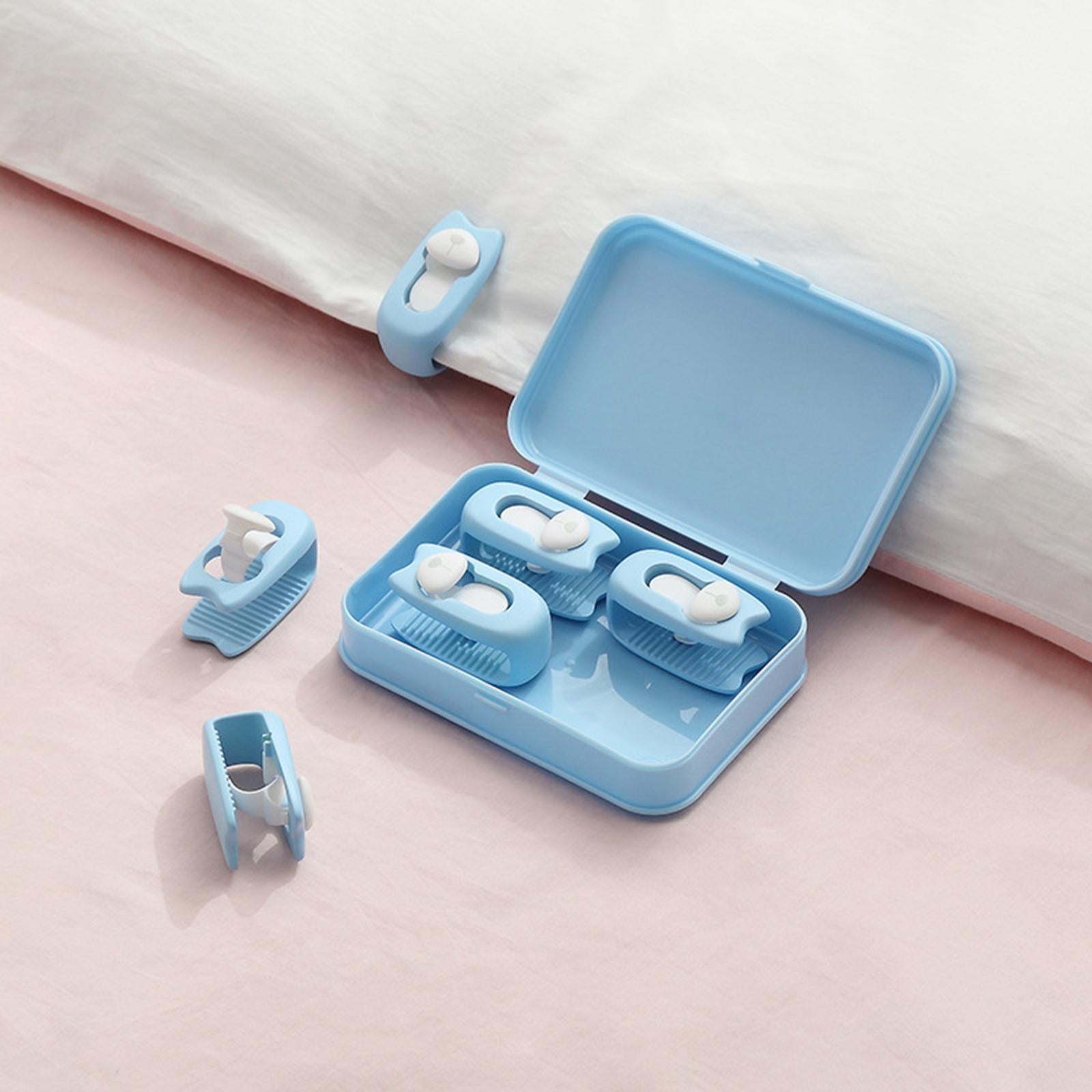 4 PCS Blanket Grippers Quilt Non-Slip Adjustable Mattress Bear Clip Fastener Light Blue