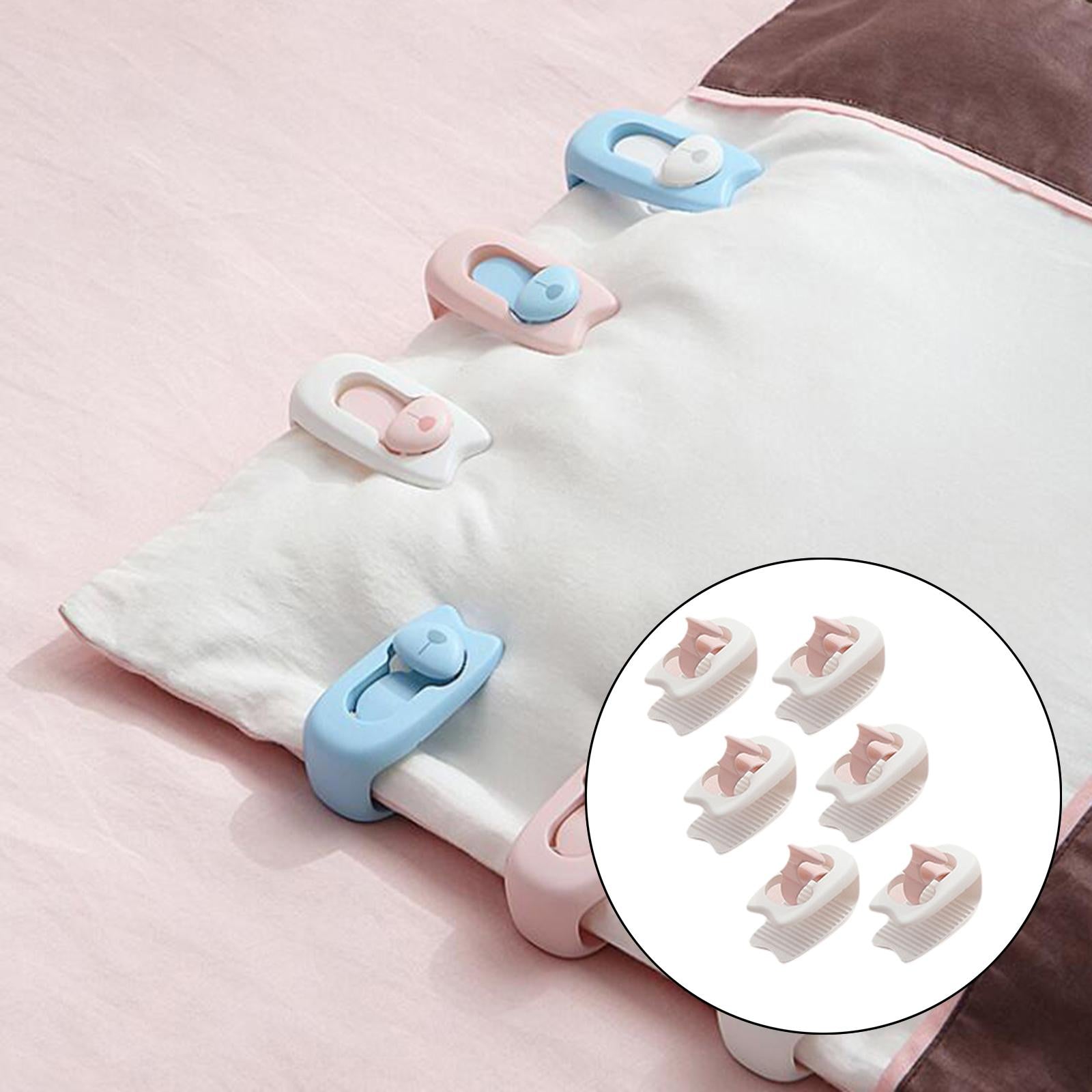 Non-Slip Duvet Cover Clips Blanket Clip Bed Cover Curtain Clips White