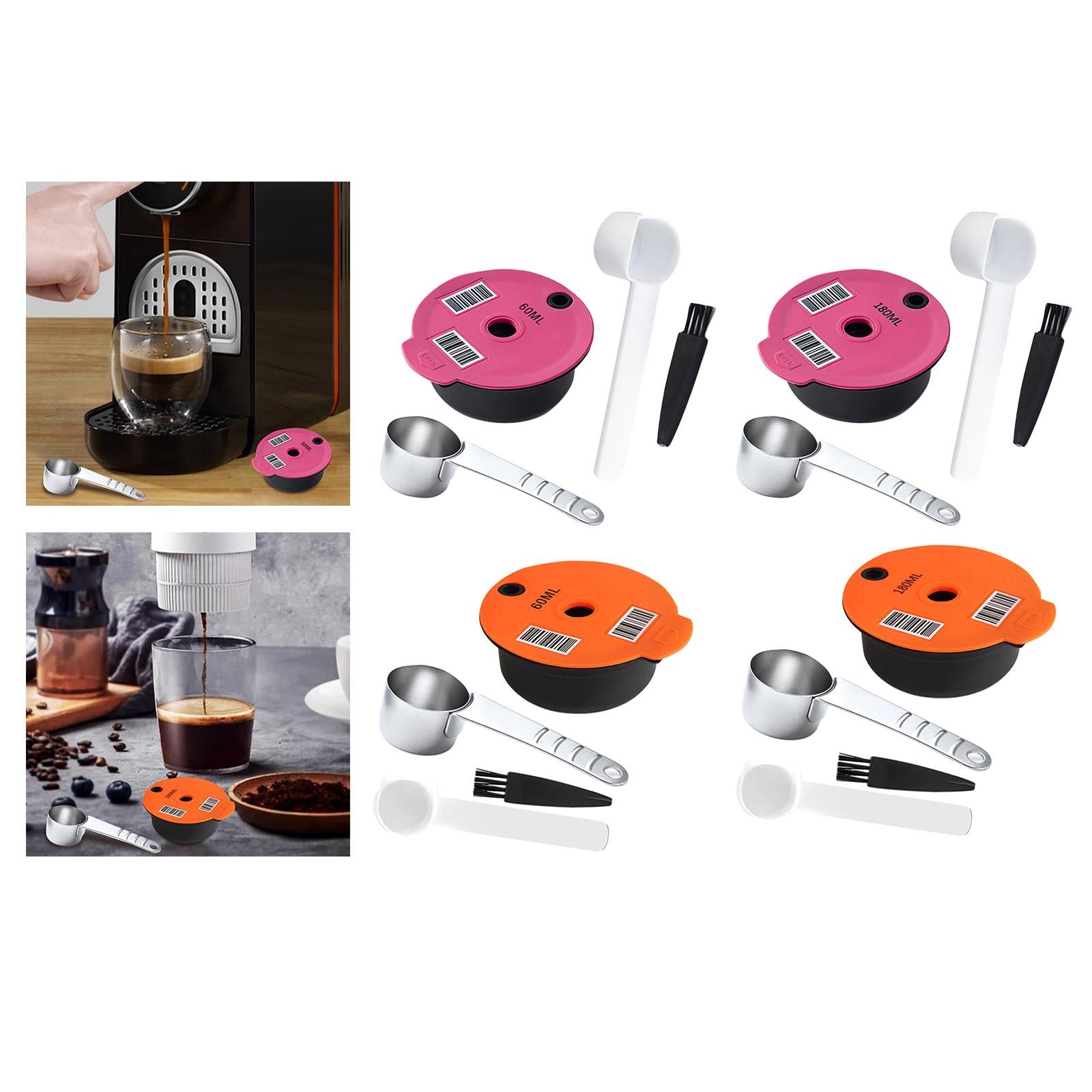 Espresso Coffee Capsules Brush Spoon Set for TAS5552UC/05 Coffee Machine Orange 60ML